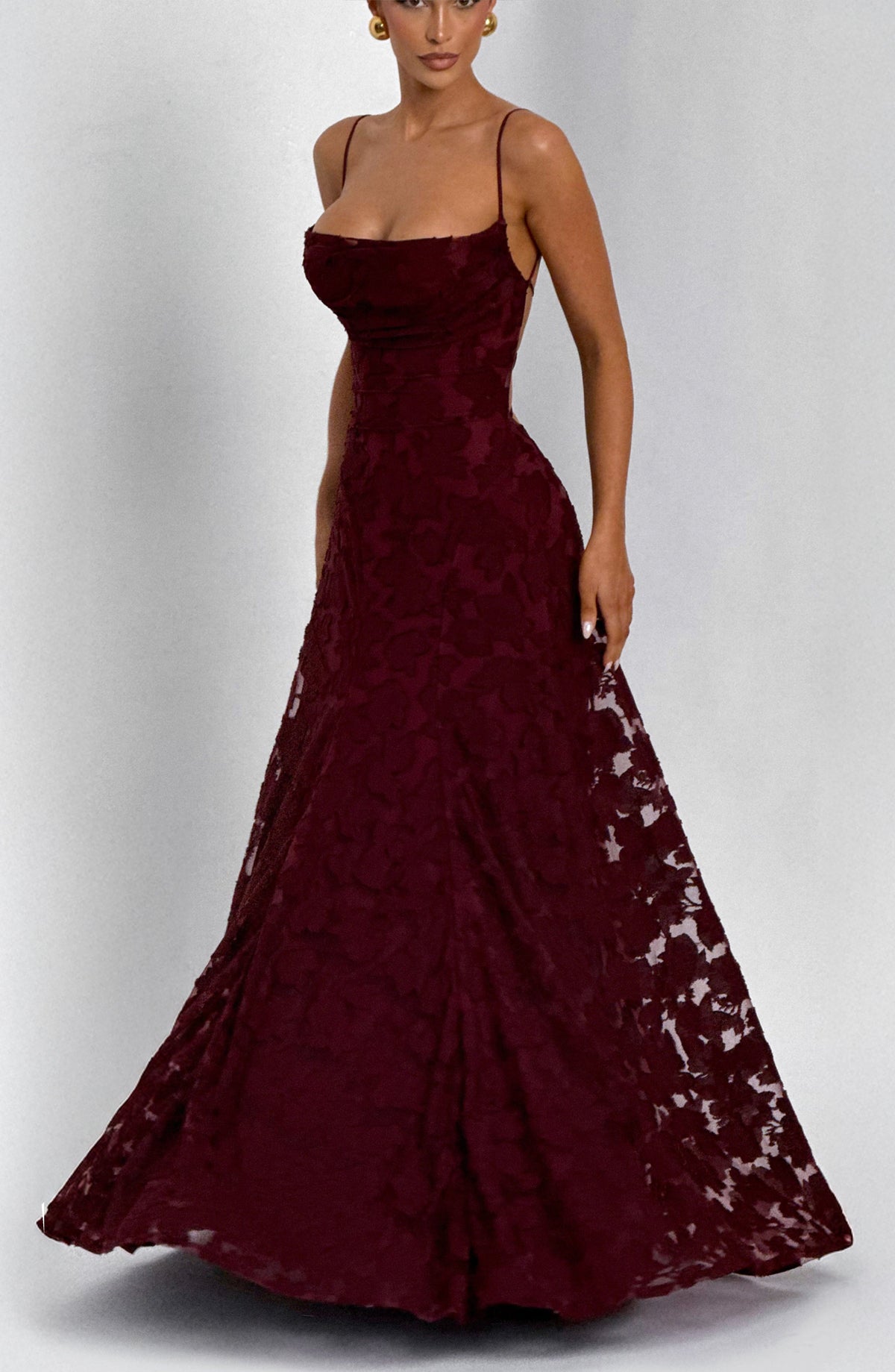 Francine Maxi Dress in Cherry Lacquer