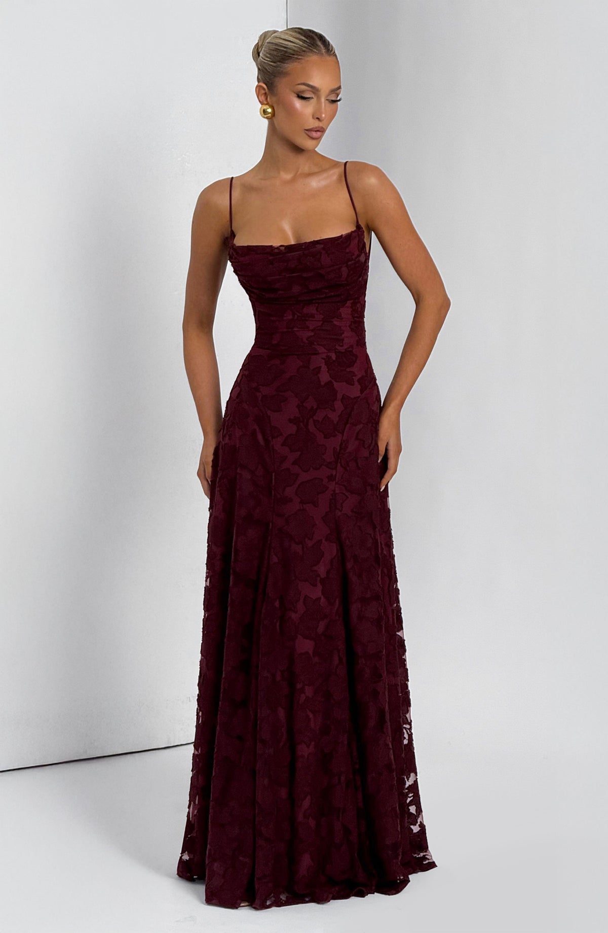 Francine Maxi Dress in Cherry Lacquer