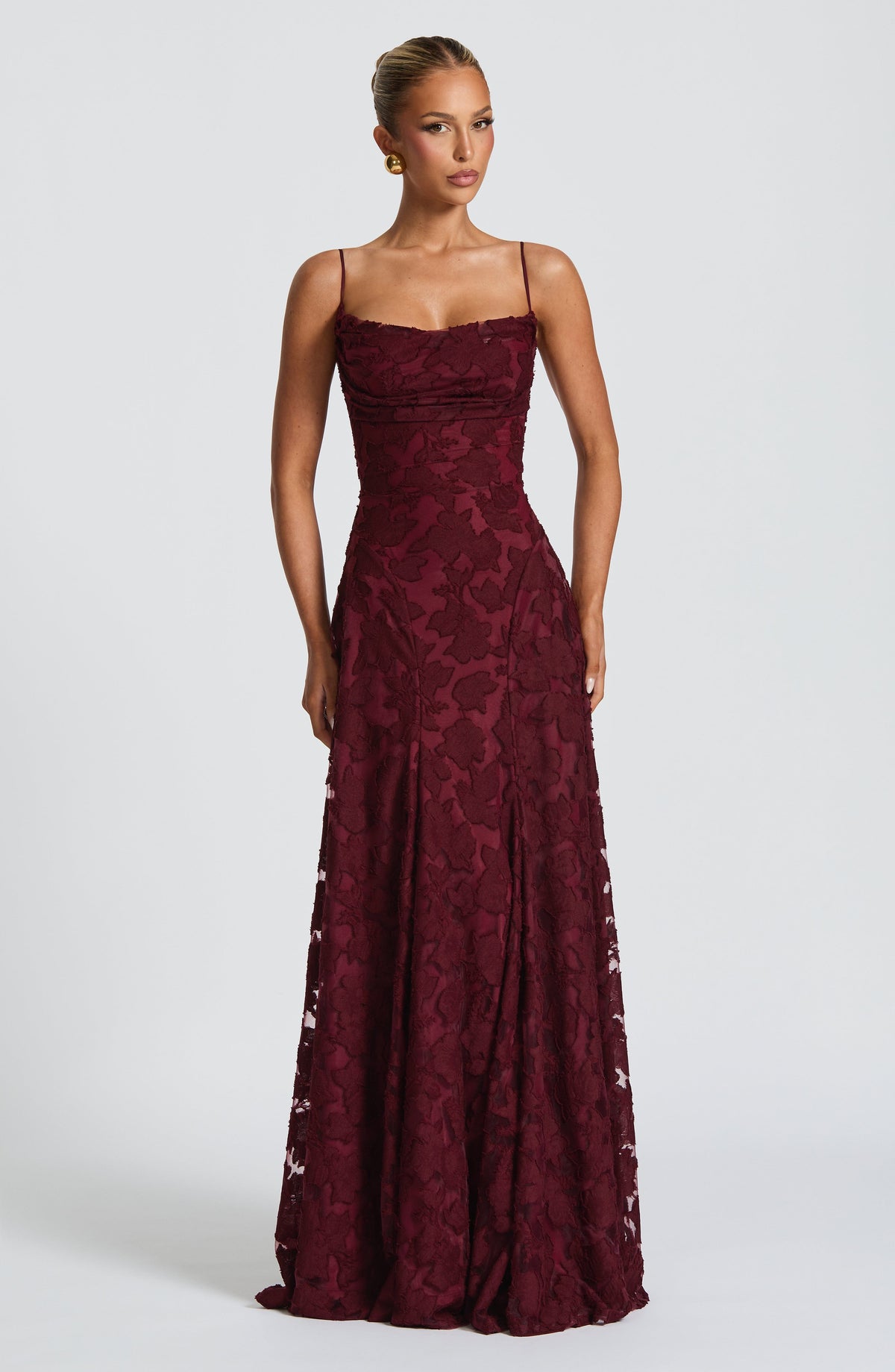 Francine Maxi Dress in Cherry Lacquer