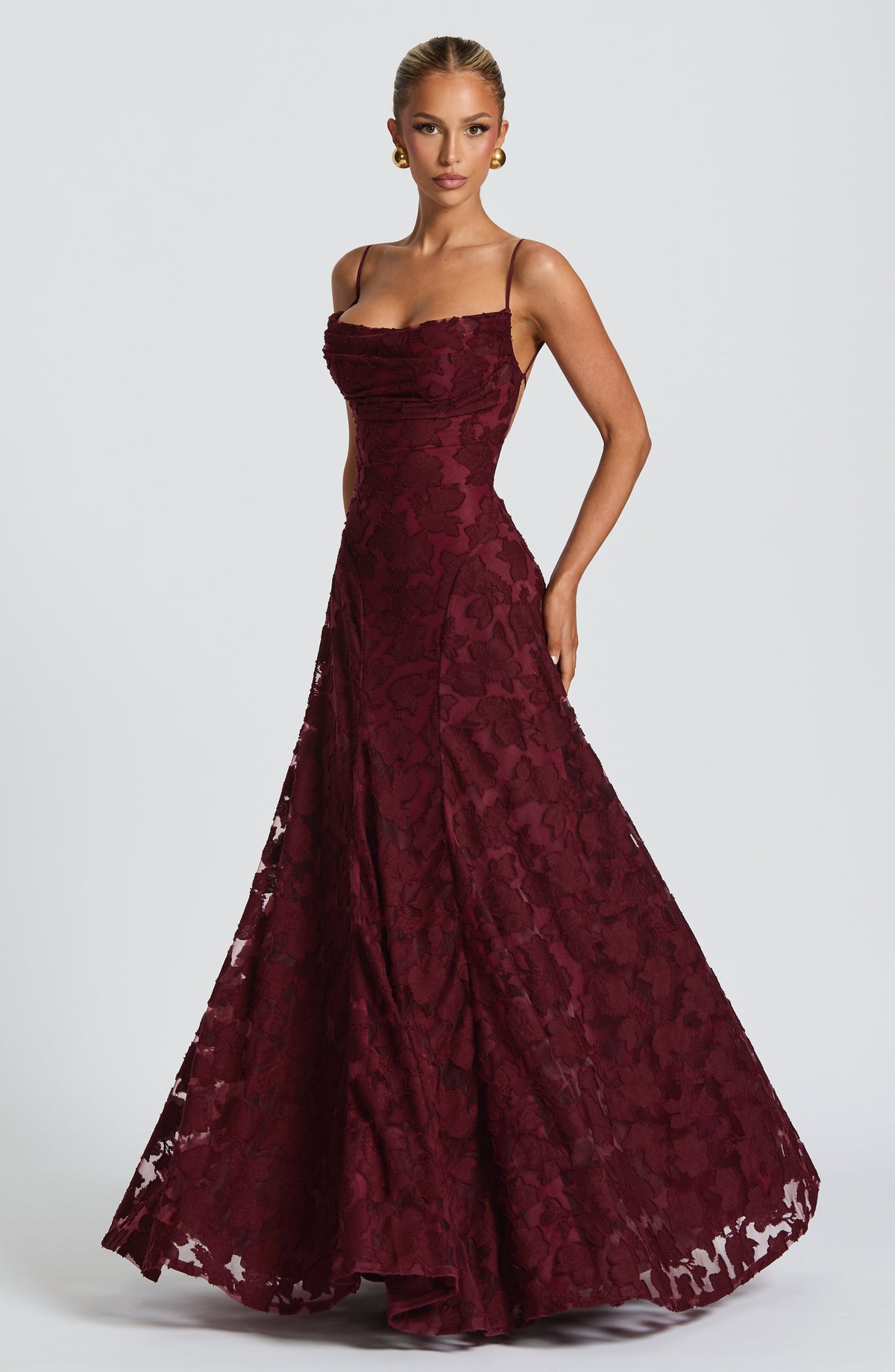 Francine Maxi Dress in Cherry Lacquer