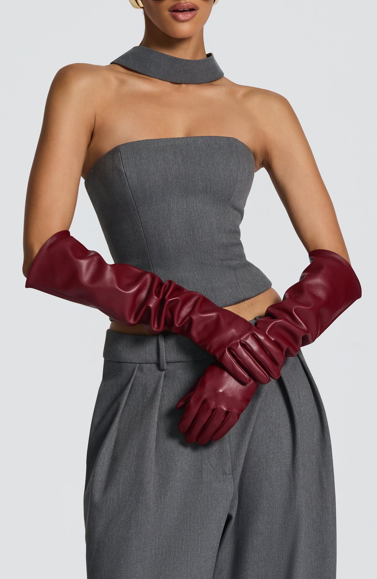 Frannie Gloves in Burgundy