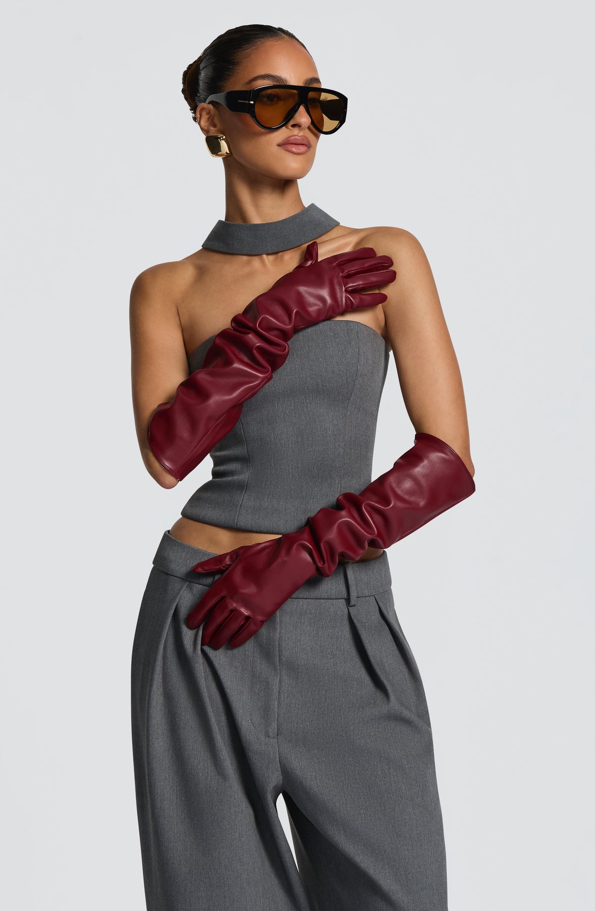 Frannie Gloves in Burgundy