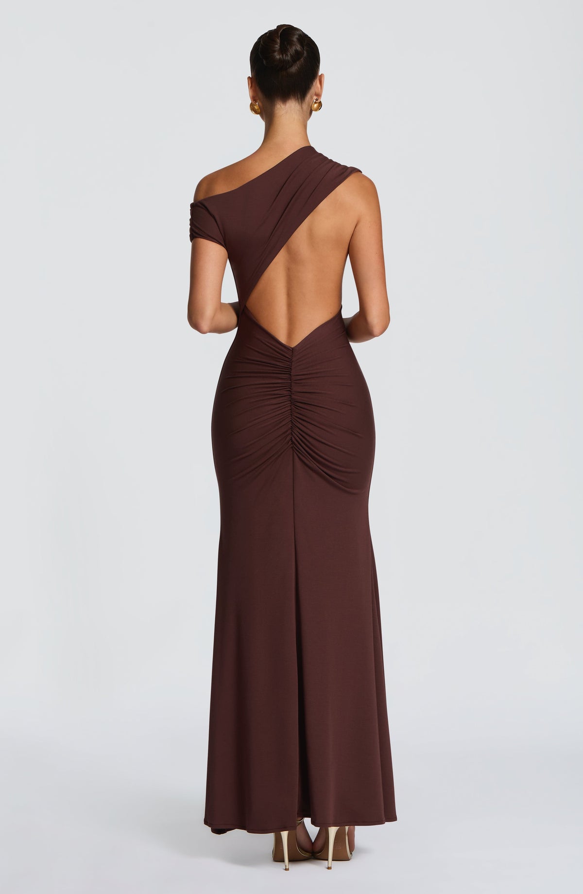 Fyora Maxi Dress in Plum Brown