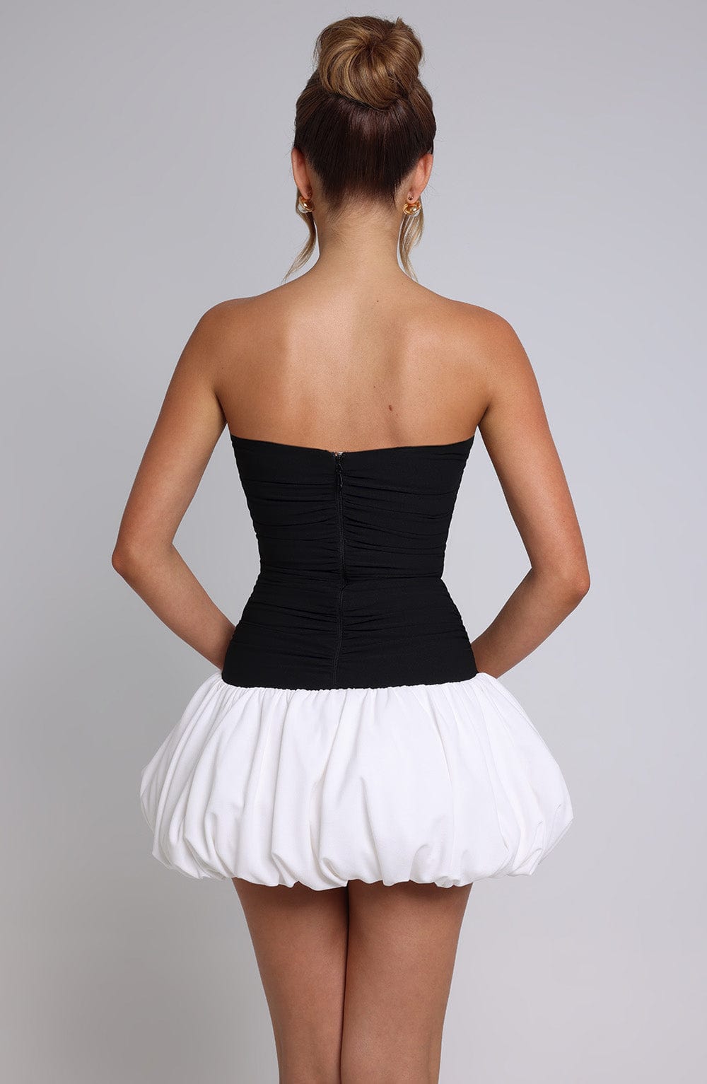 Gemina Mini Dress in Black/White