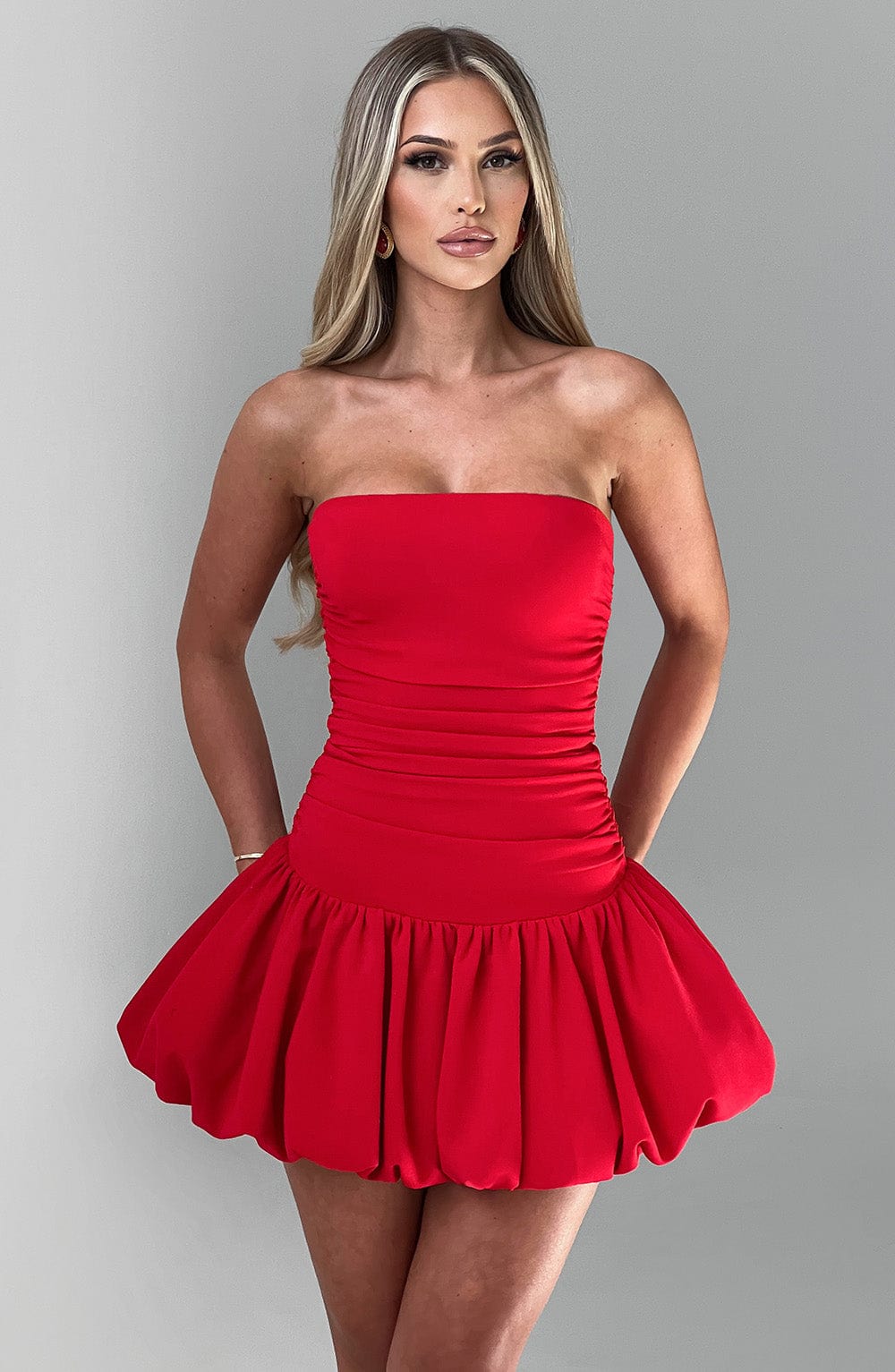 Gemina Mini Dress in Red