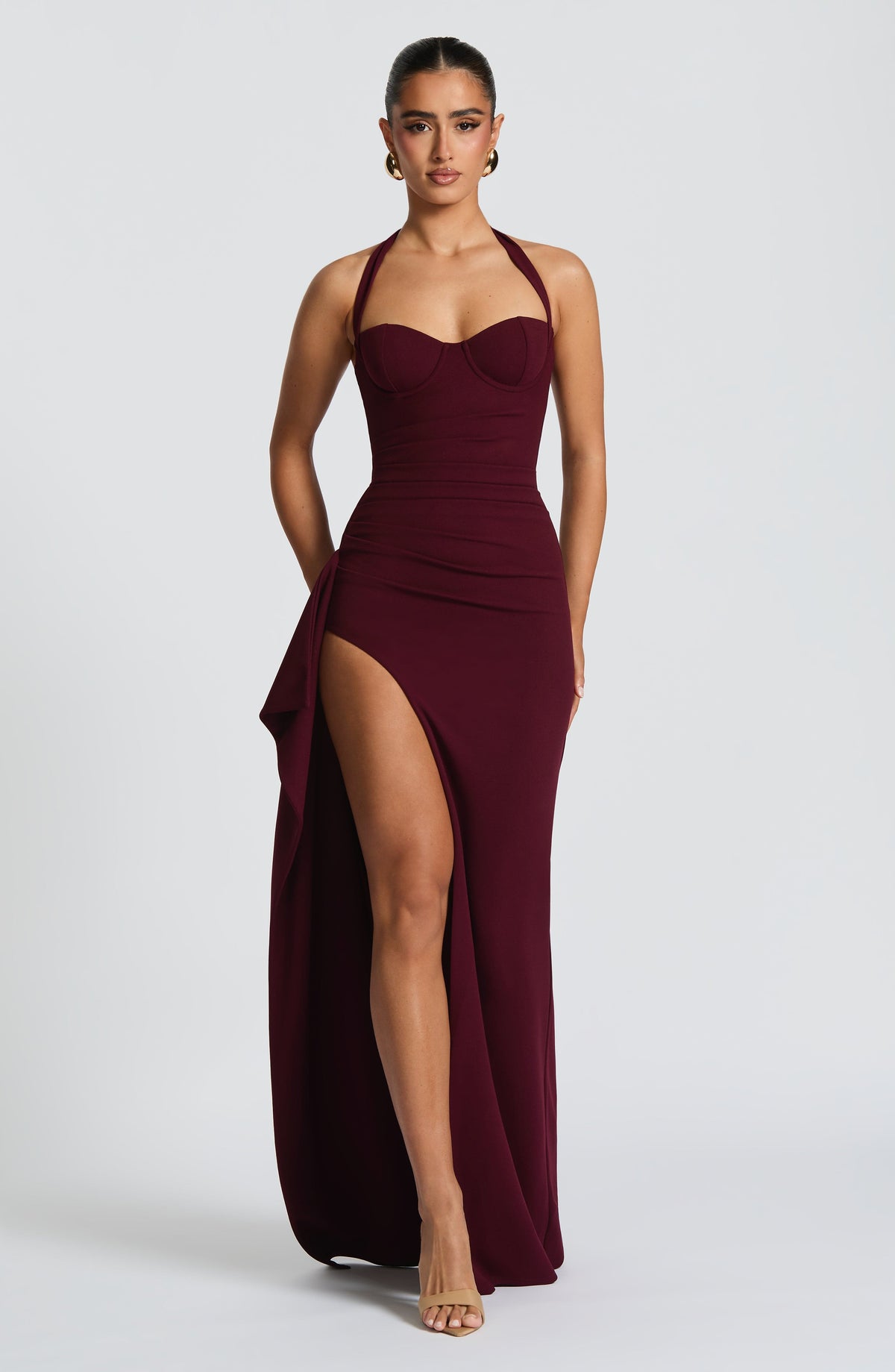 Genelle Maxi Dress in Cherry Lacquer