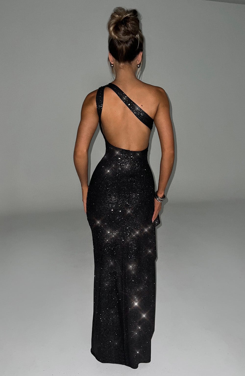 Genevra Maxi Dress in Black Sparkle