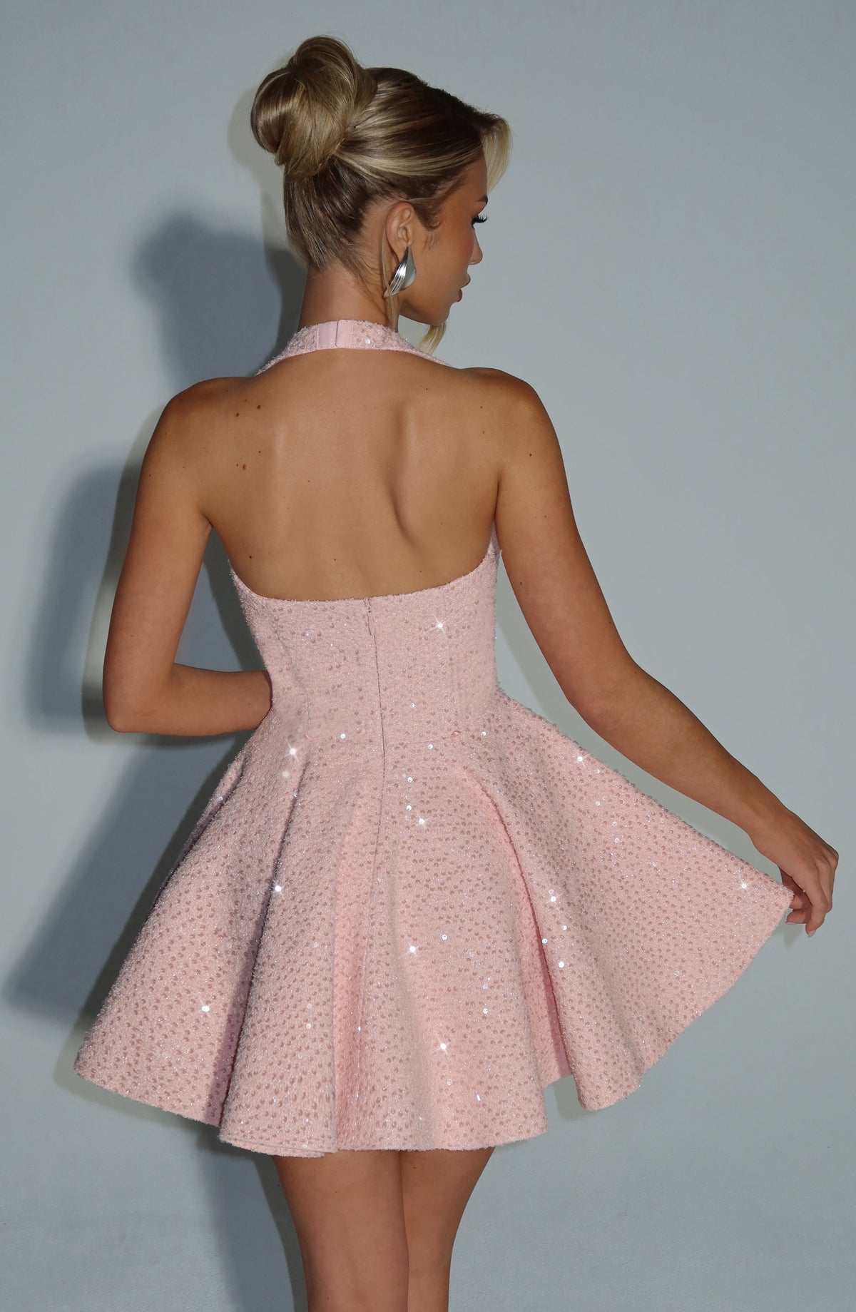 Georgetta Mini Dress in Blush