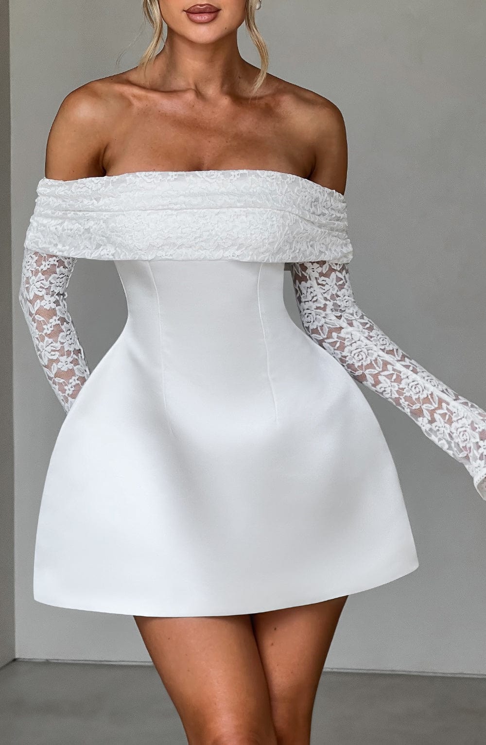 Georgianne Mini Dress in Ivory