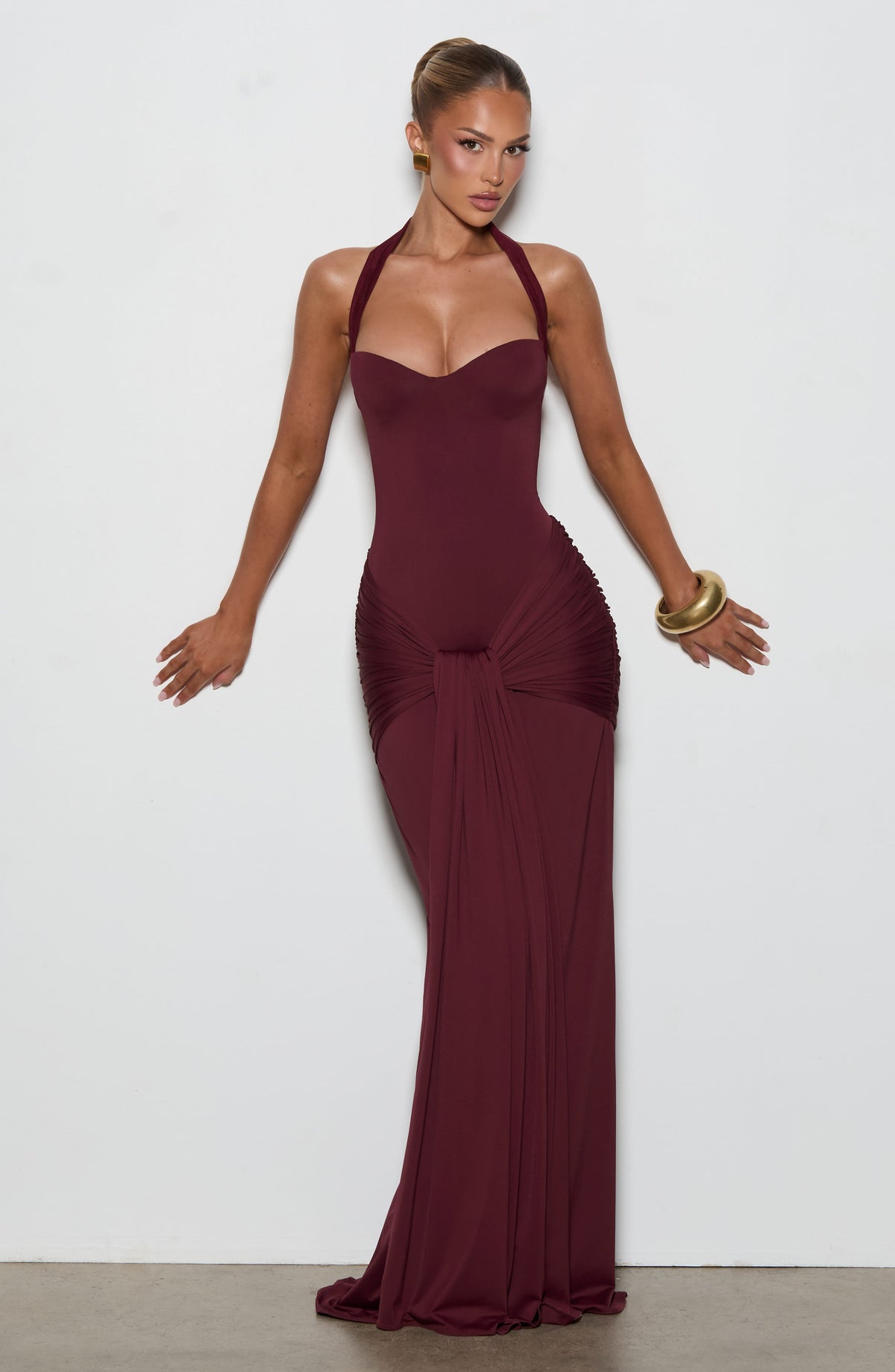 Giana Maxi Dress in Cherry Lacquer