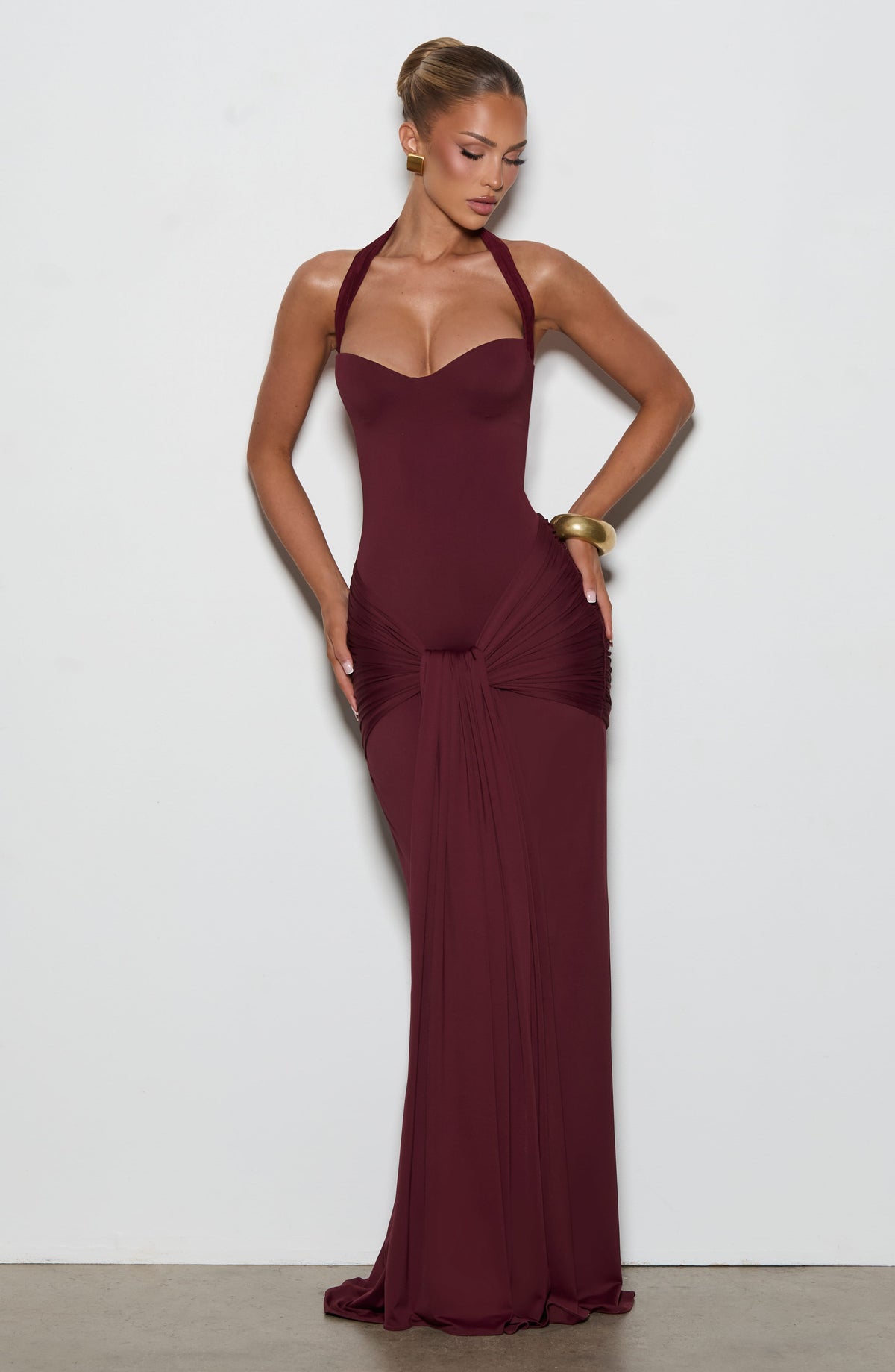 Giana Maxi Dress in Cherry Lacquer