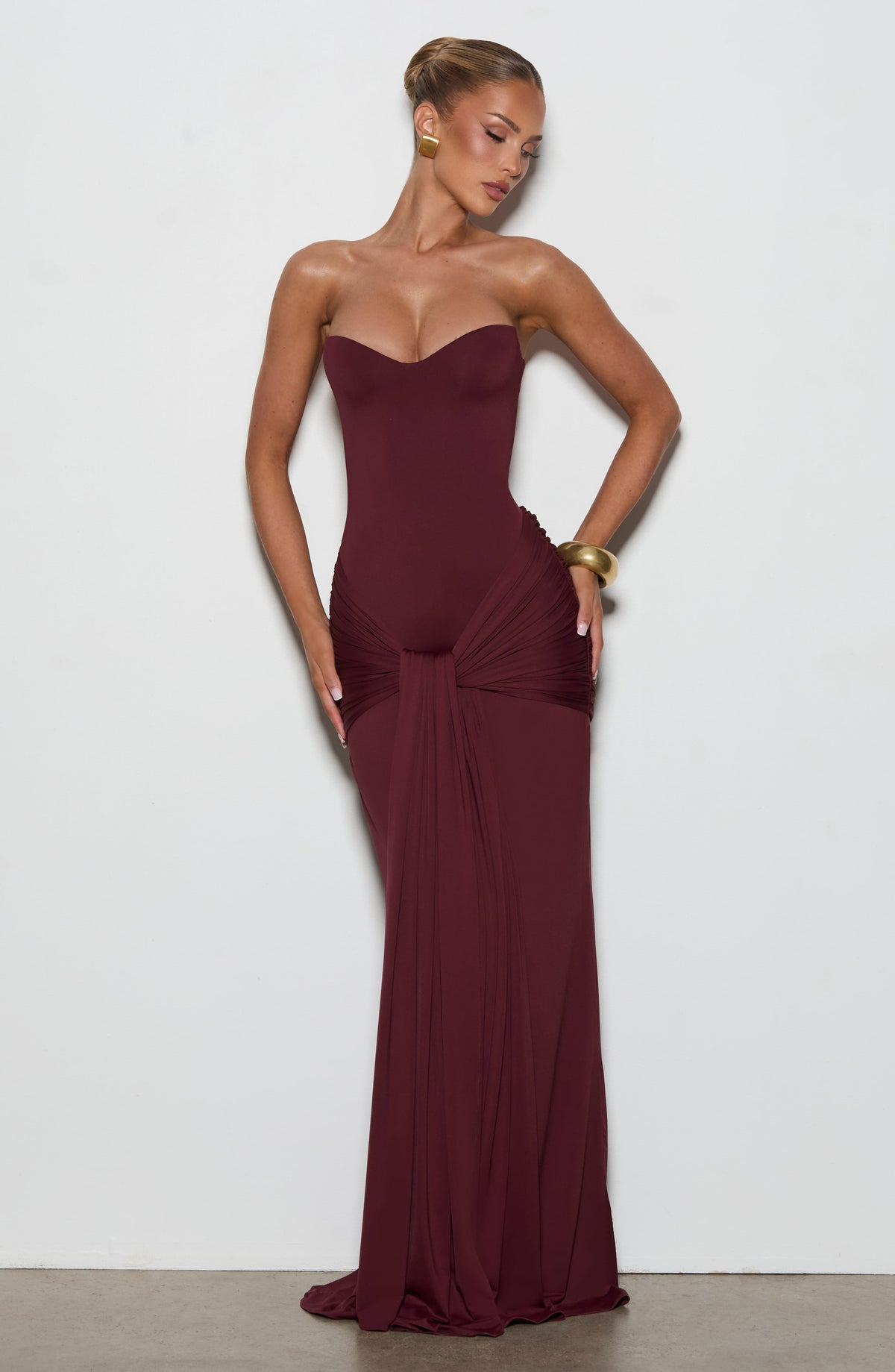 Giana Maxi Dress in Cherry Lacquer