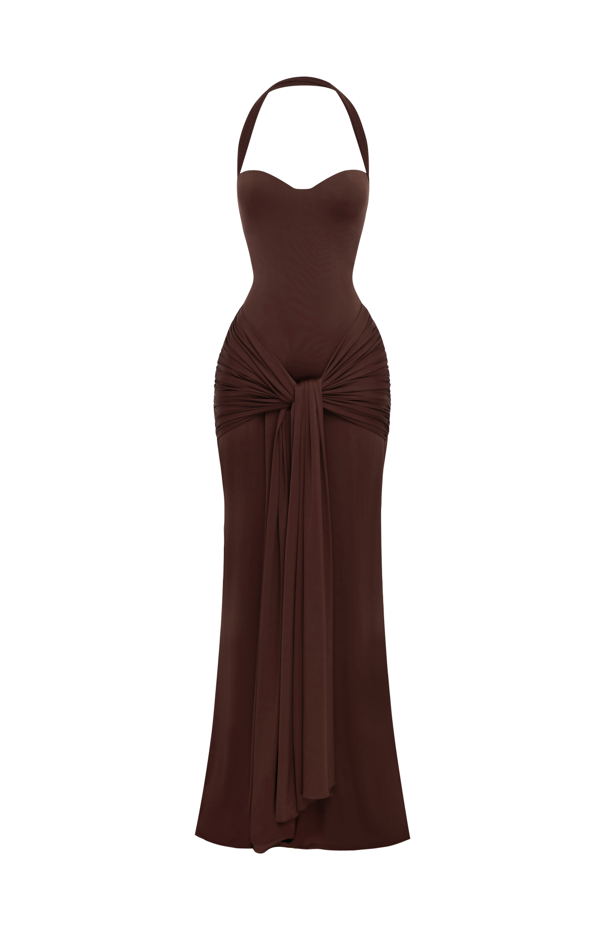 Giana Maxi Dress in Plum Brown