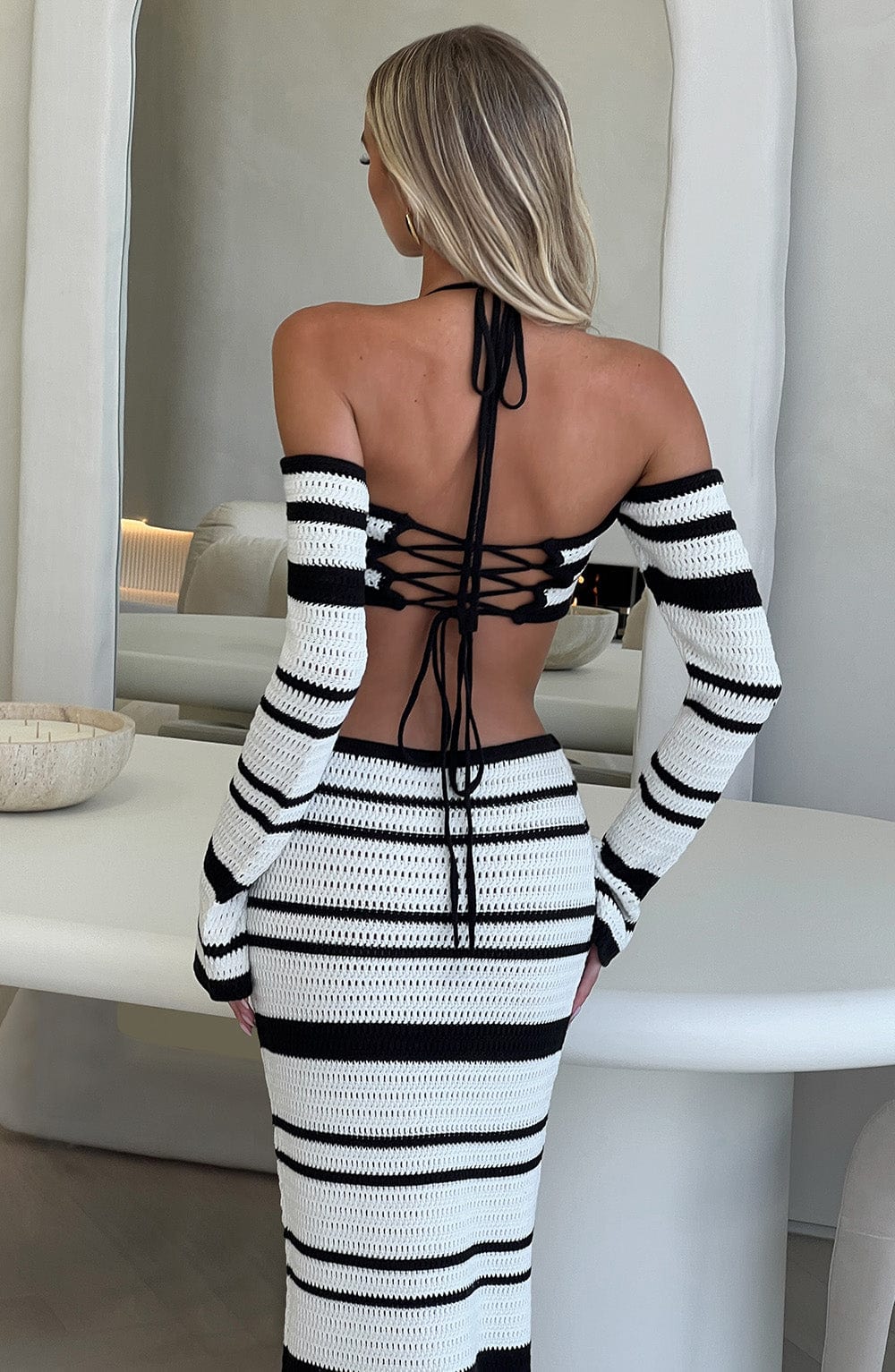 Giorgia Maxi Skirt in Black/White