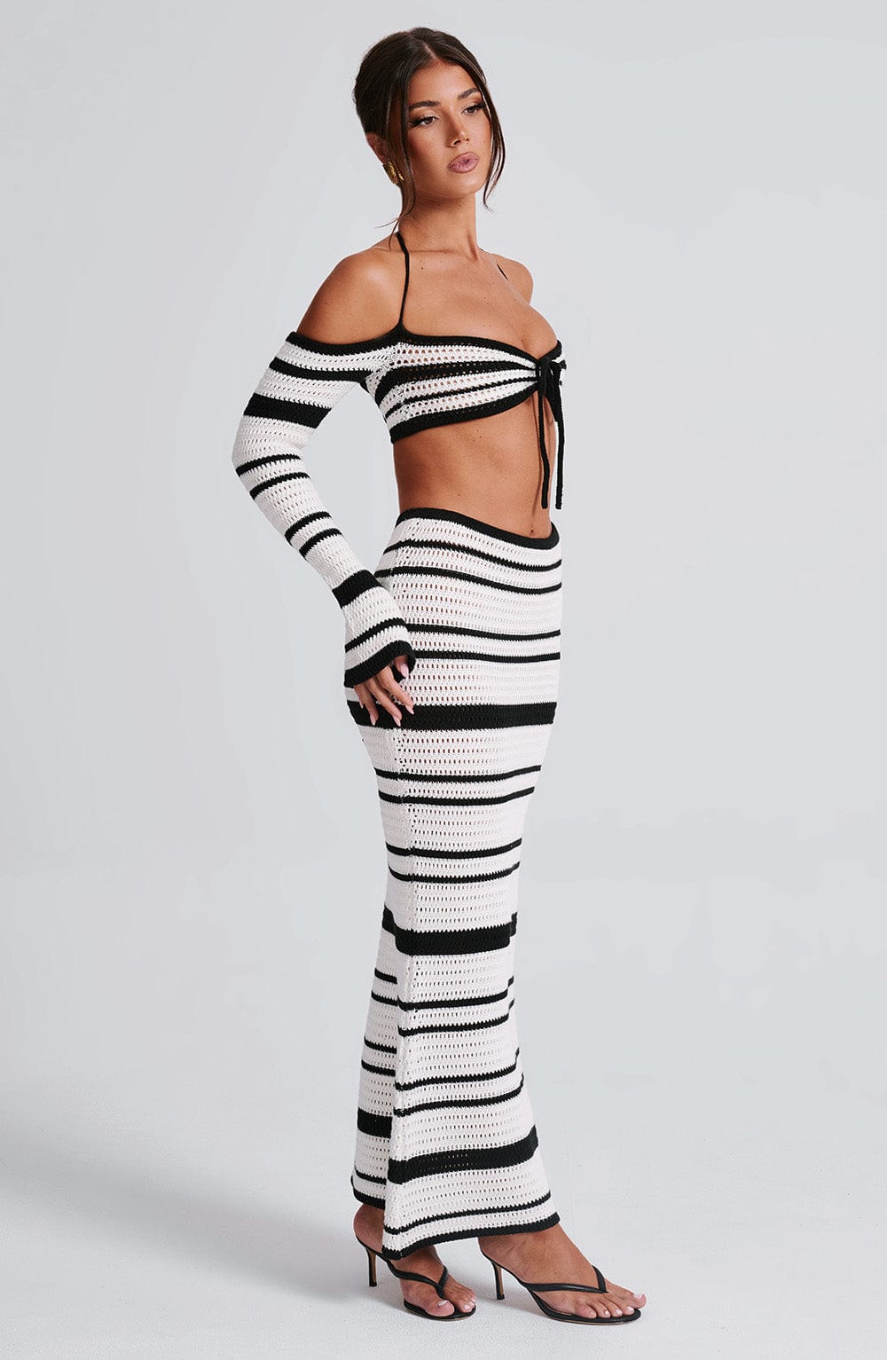 Giorgia Maxi Skirt in Black/White