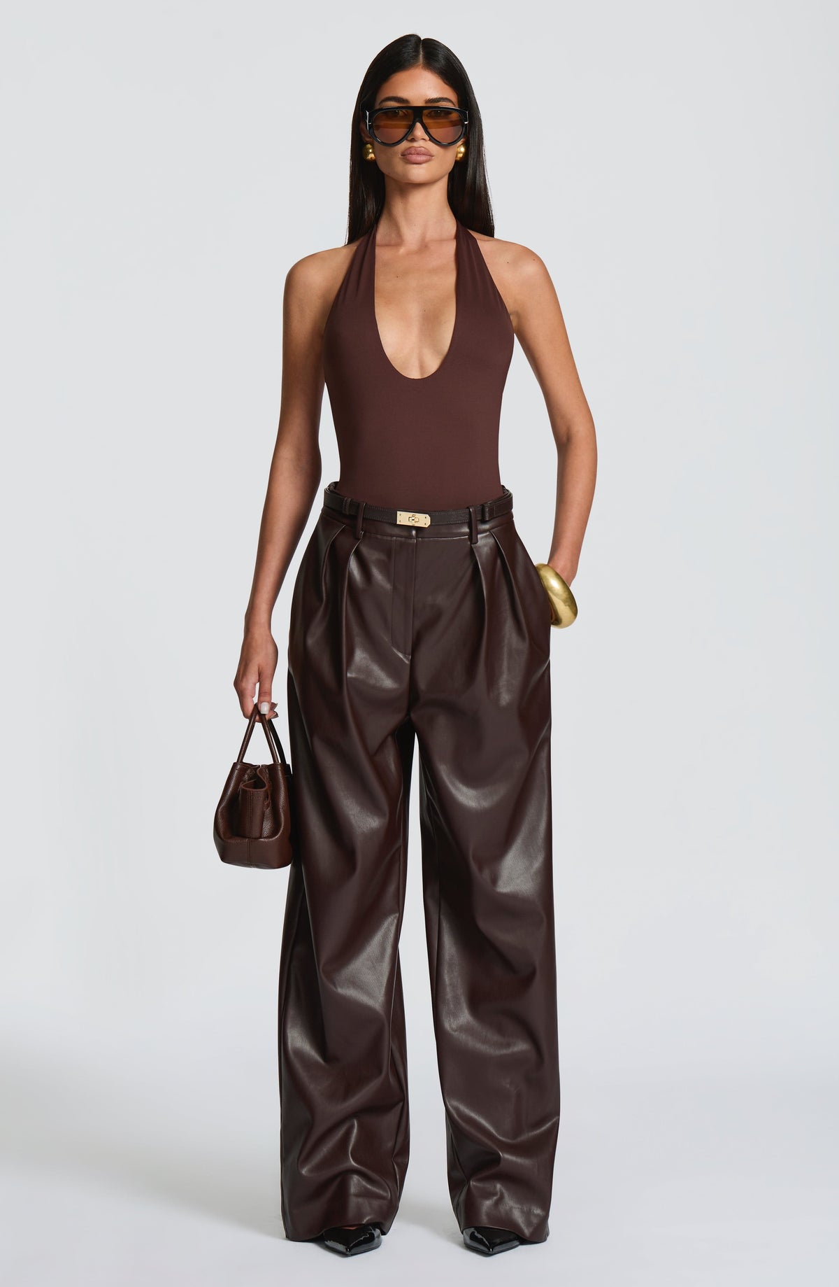 Glenna Pants in Plum Brown