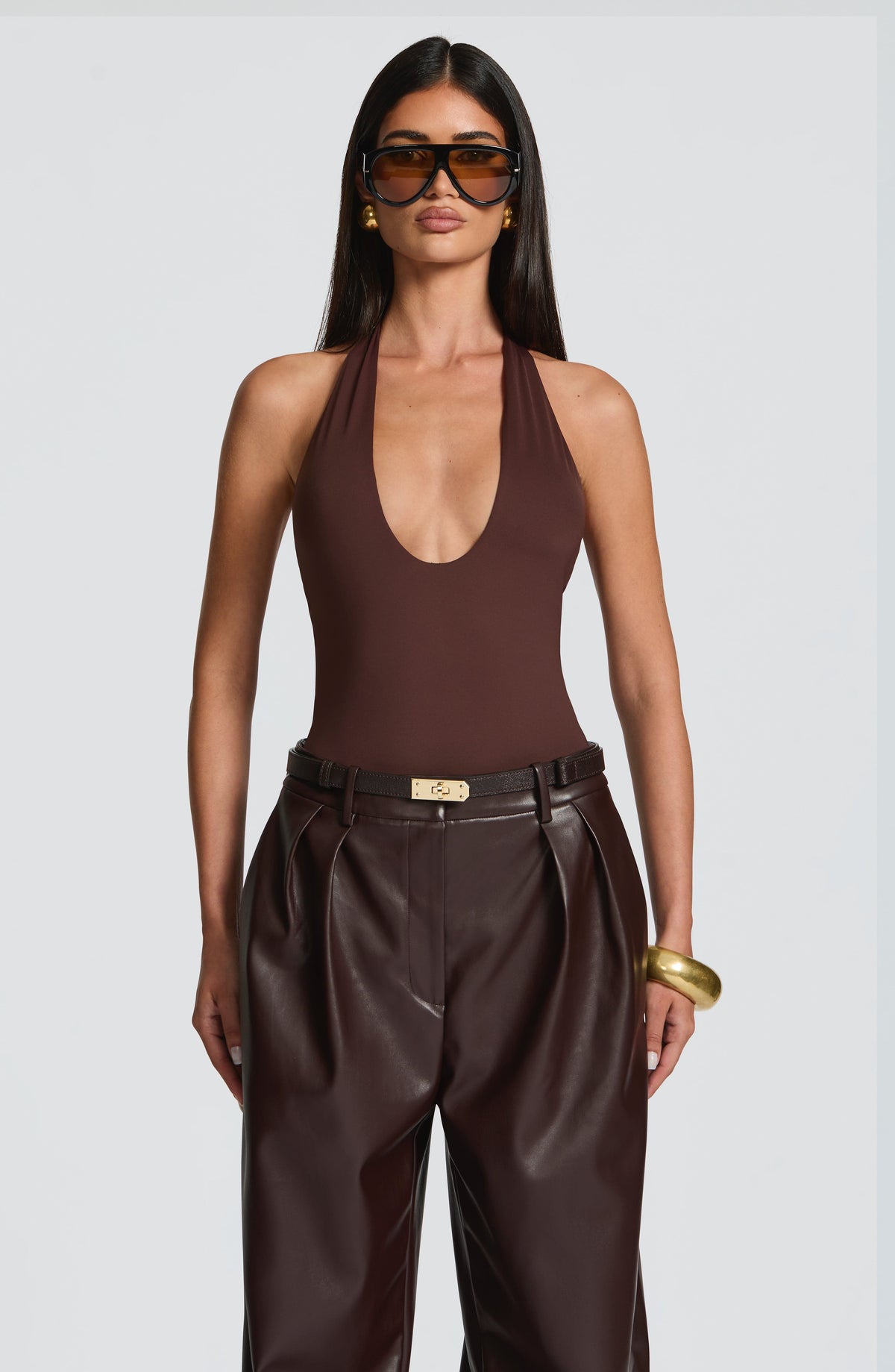 Glenna Pants in Plum Brown