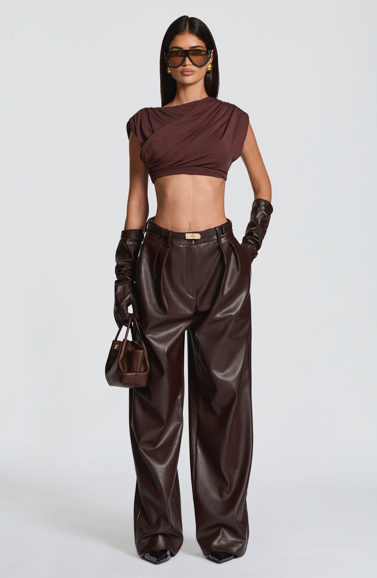 Glenna Pants in Plum Brown