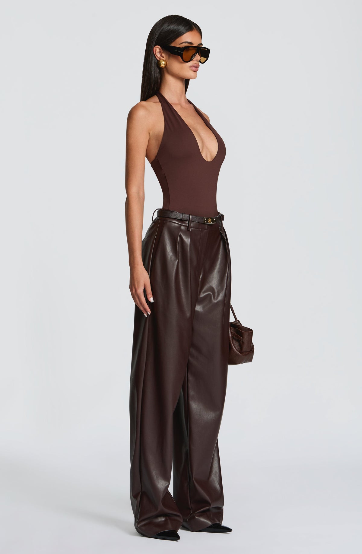 Glenna Pants in Plum Brown