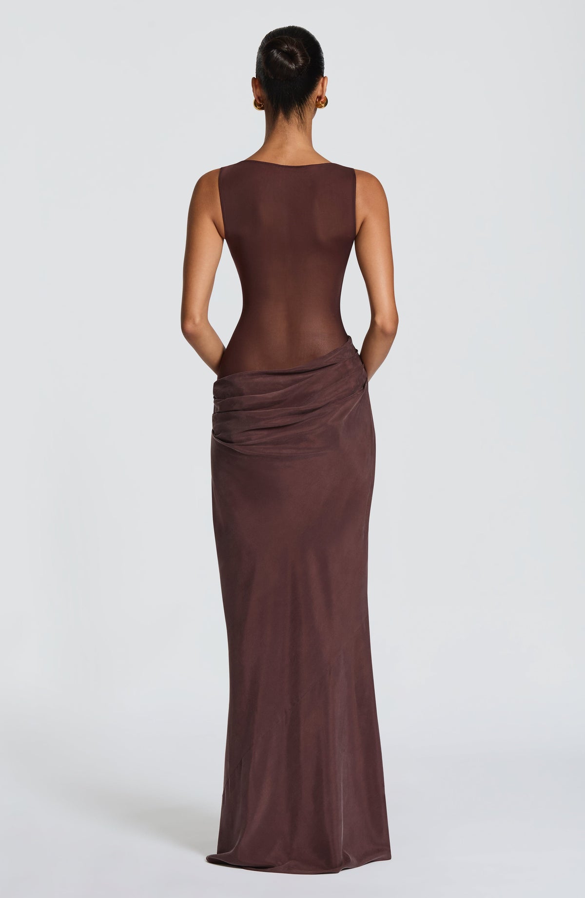 Gracelle Maxi Dress in Plum Brown