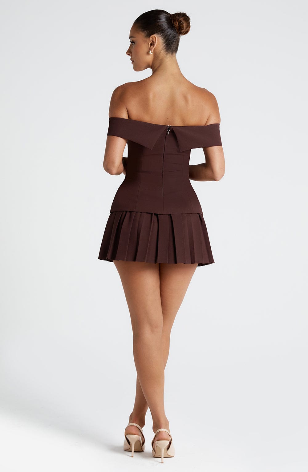 Gretchel Mini Skirt in Plum Brown