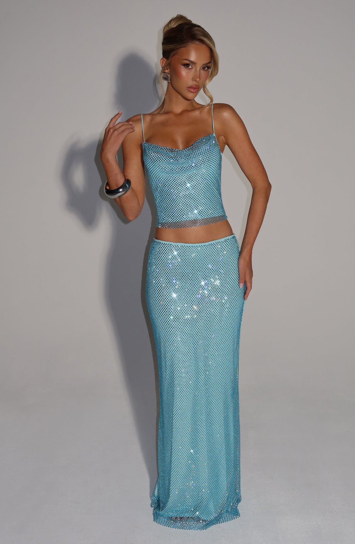 Halia Maxi Skirt in Aqua