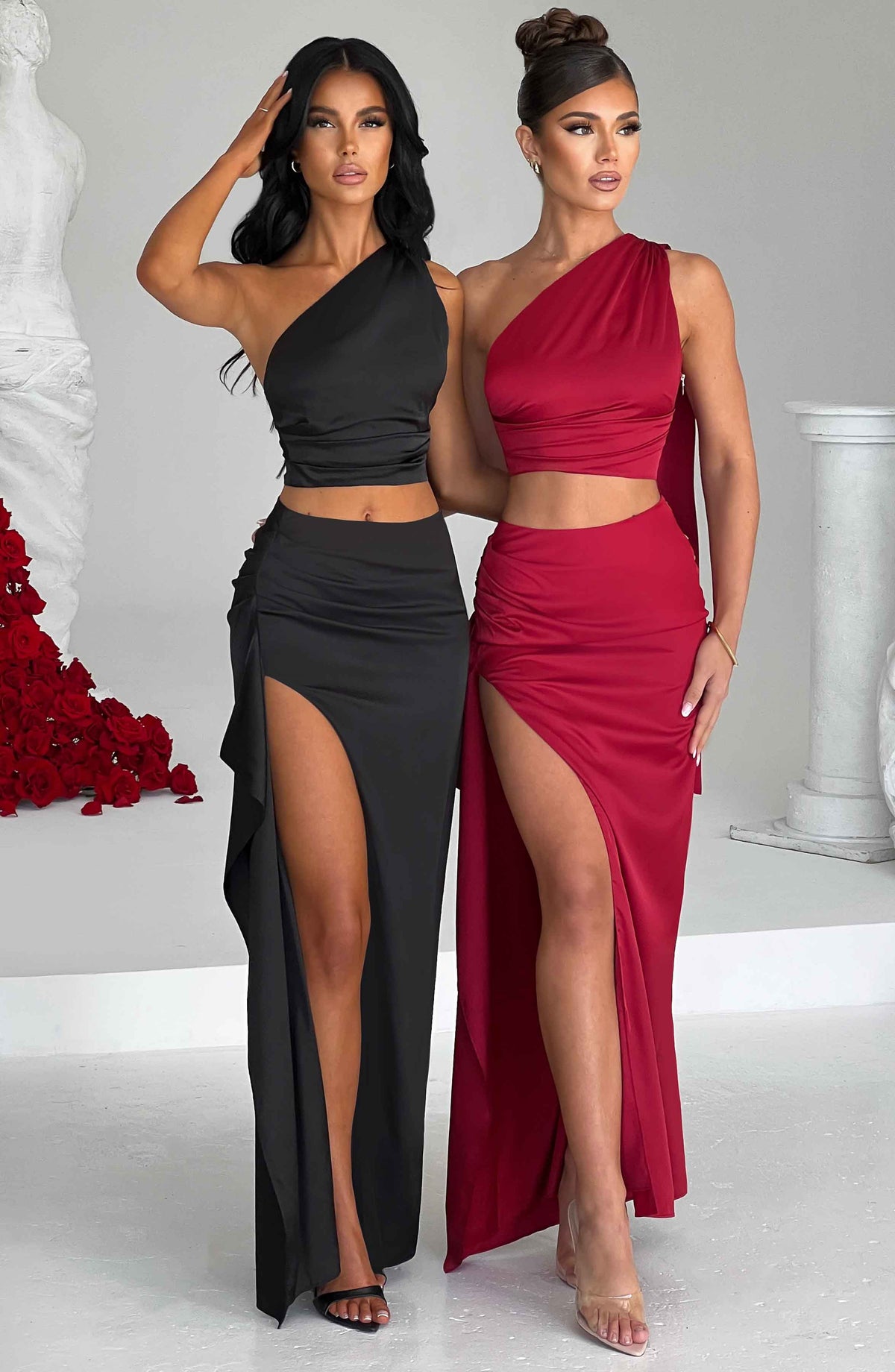 Halsea Maxi Skirt in Wine