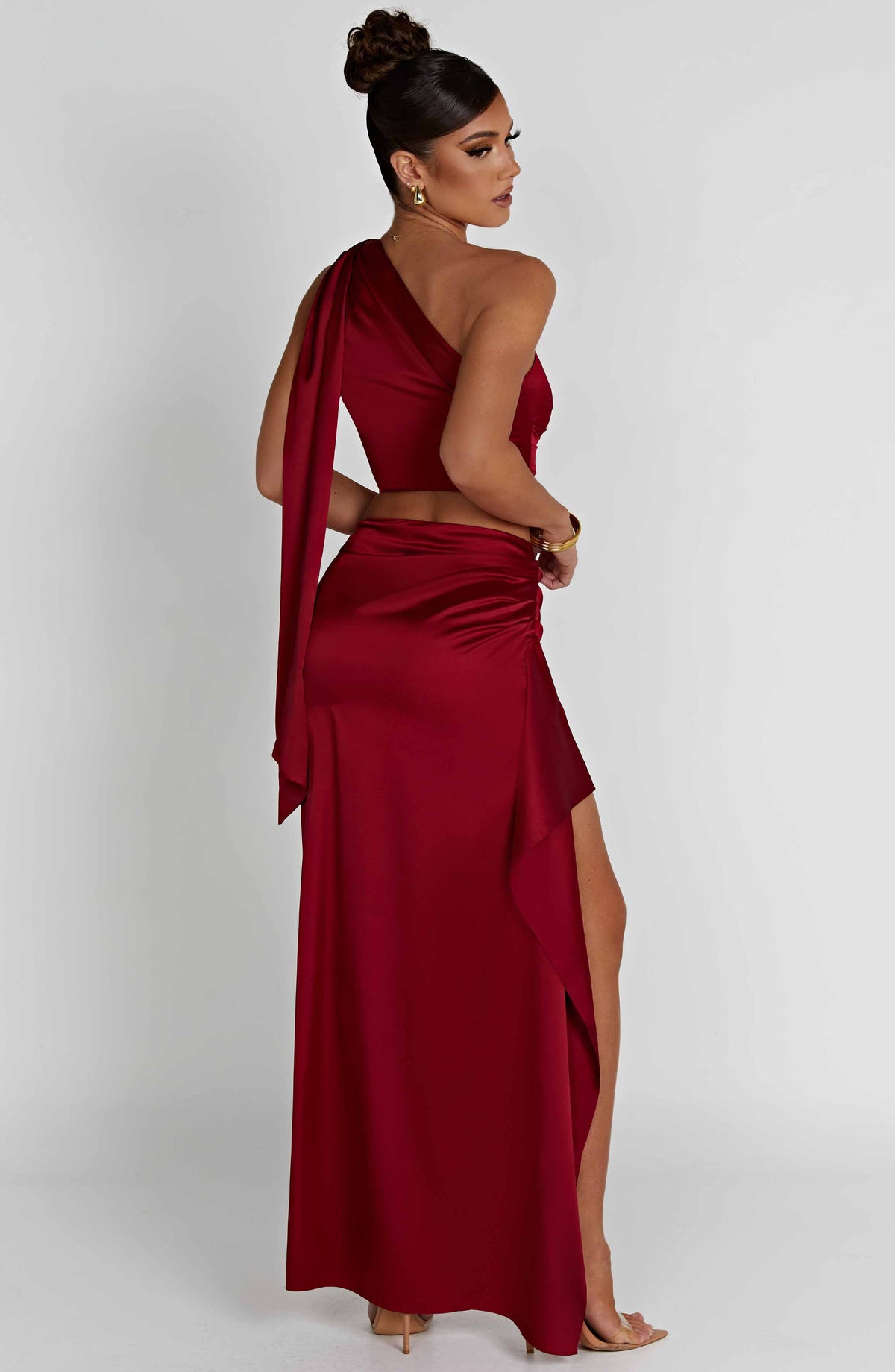 Halsea Maxi Skirt in Wine