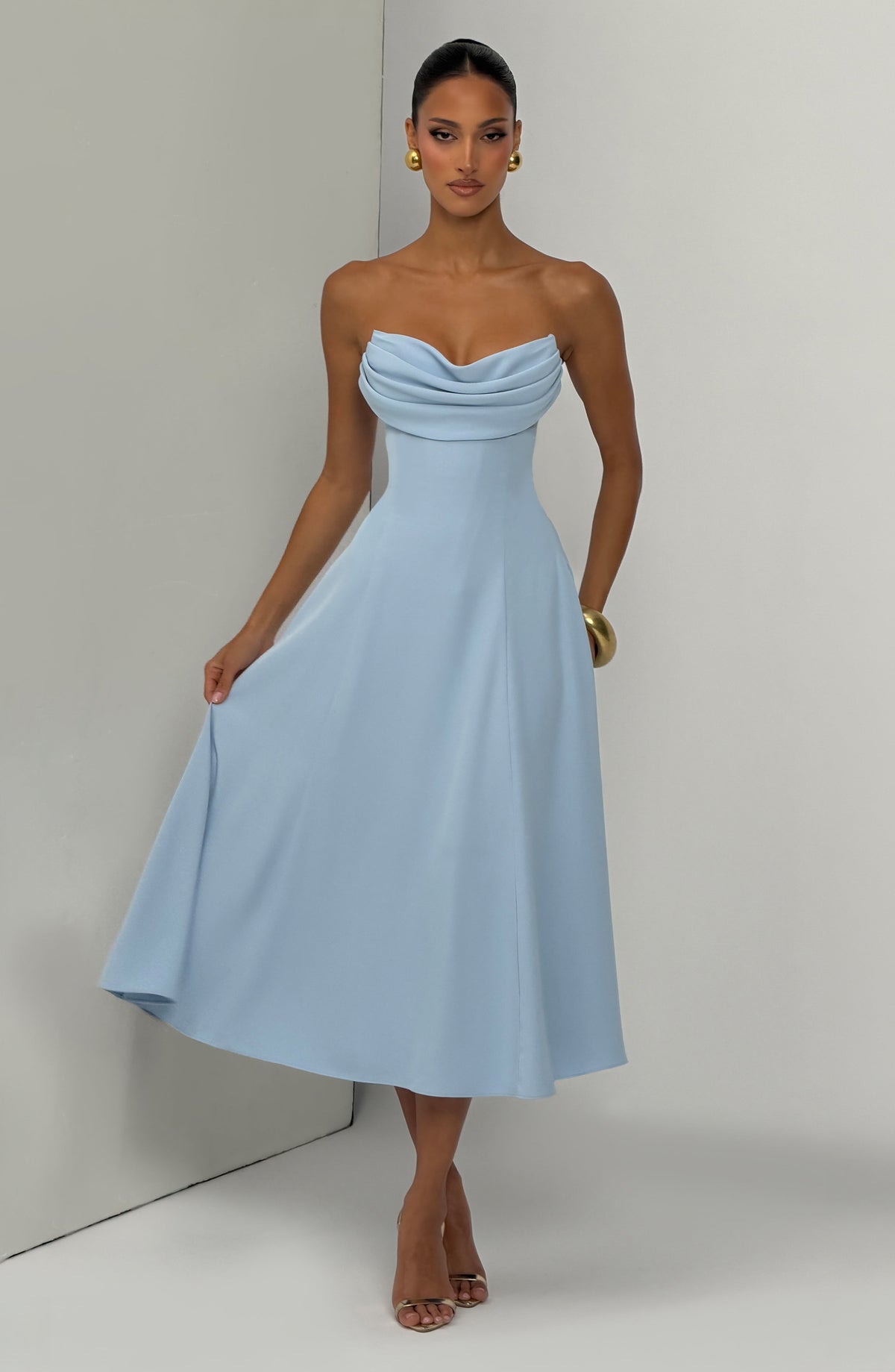 Harlowe Midi Dress in Glacier Blue