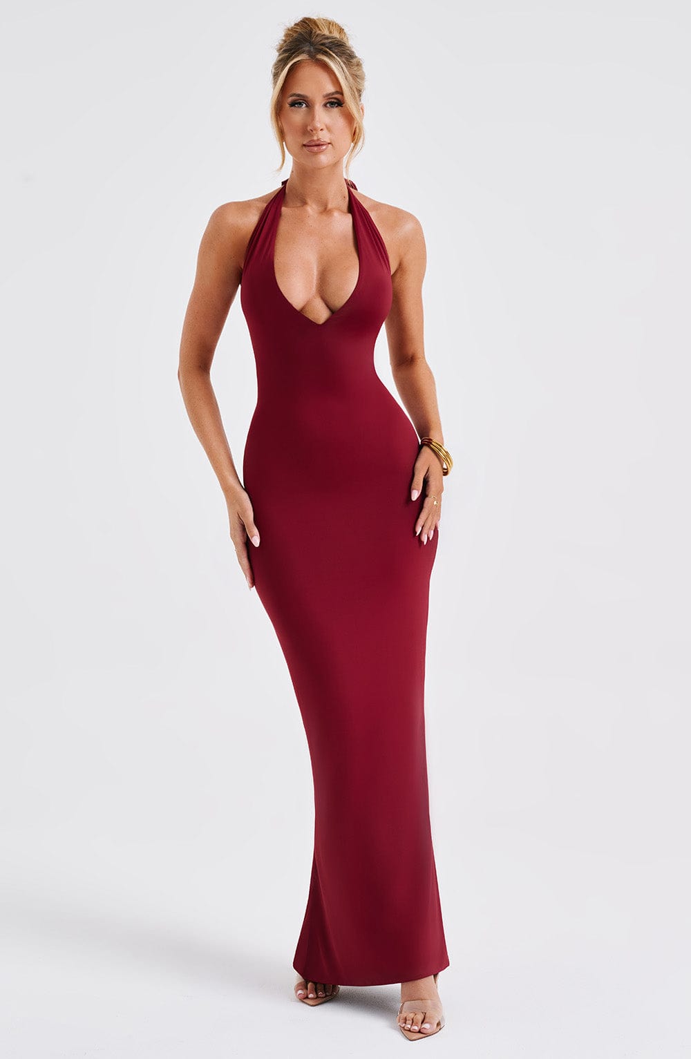 Harmonie Maxi Dress in Burgundy