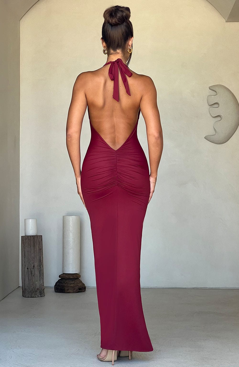 Harmonie Maxi Dress in Burgundy