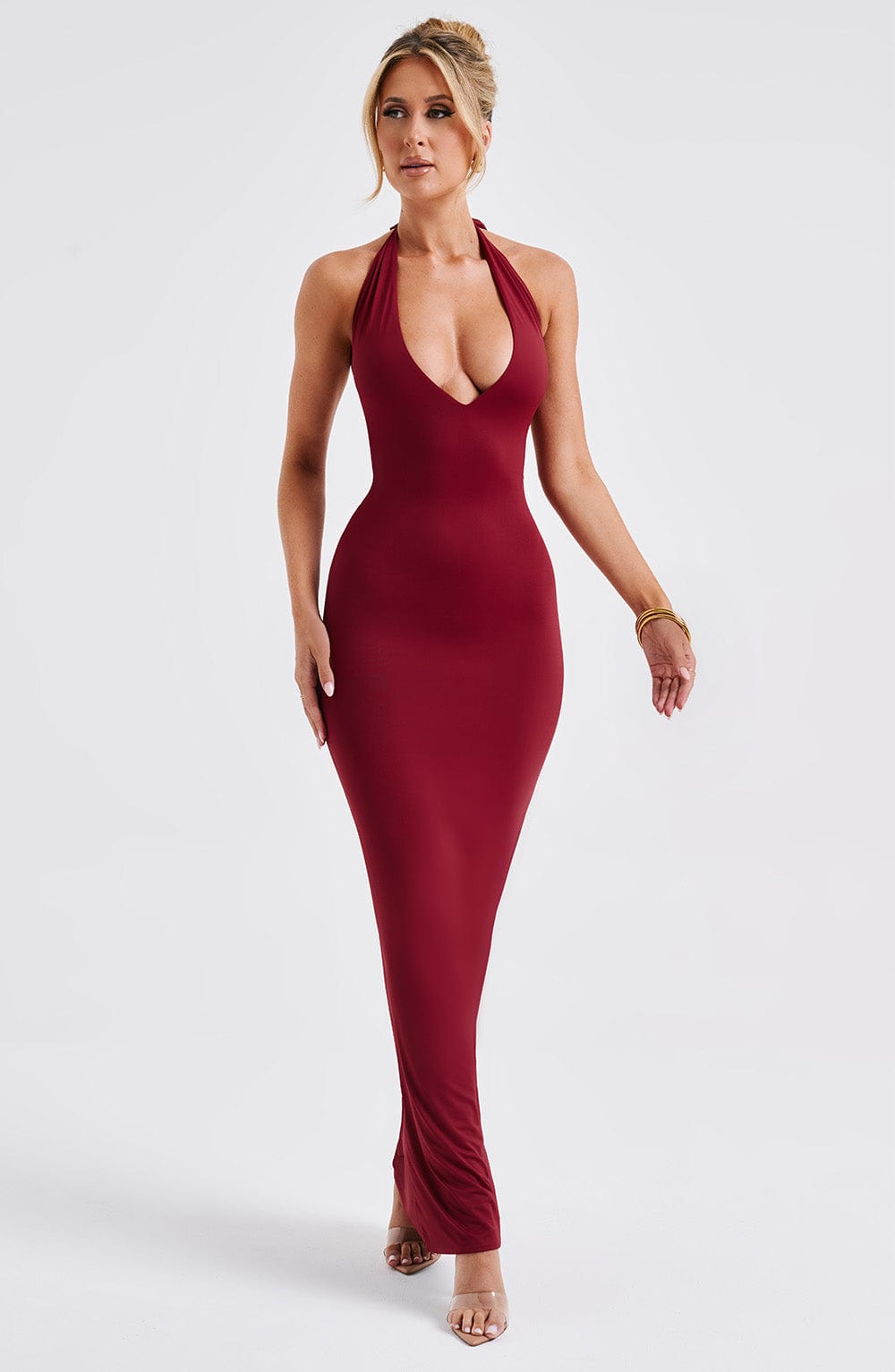 Harmonie Maxi Dress in Burgundy
