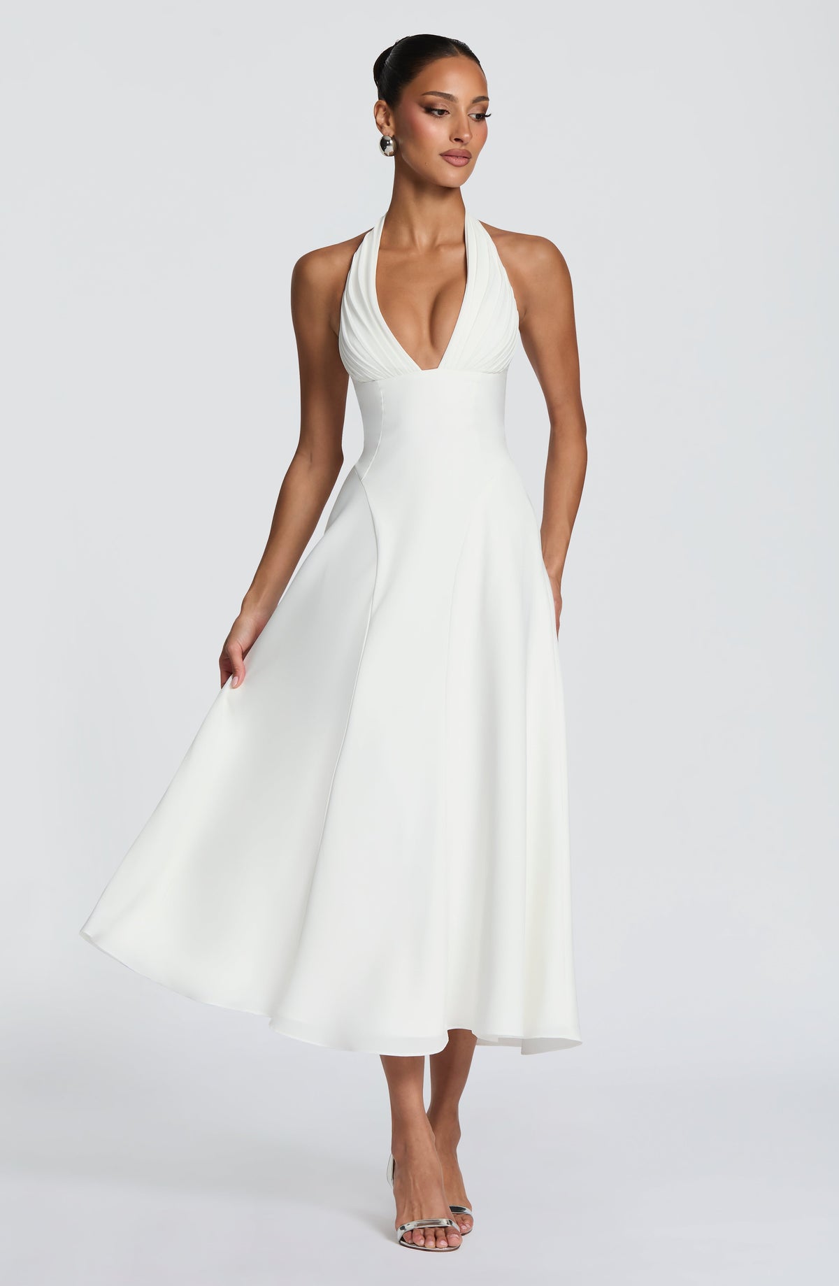 Haylen Midi Dress in Ivory