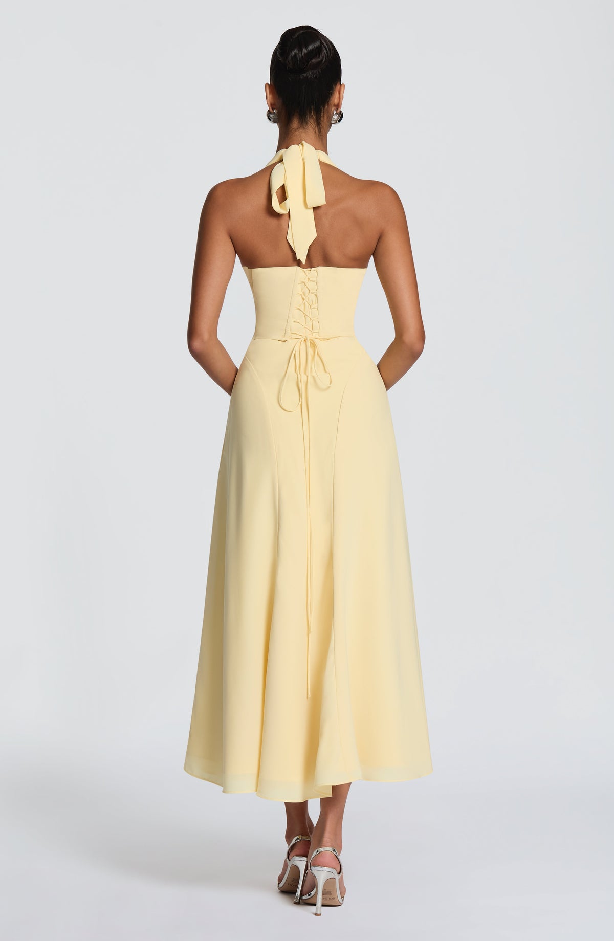 Haylen Midi Dress in Lemon