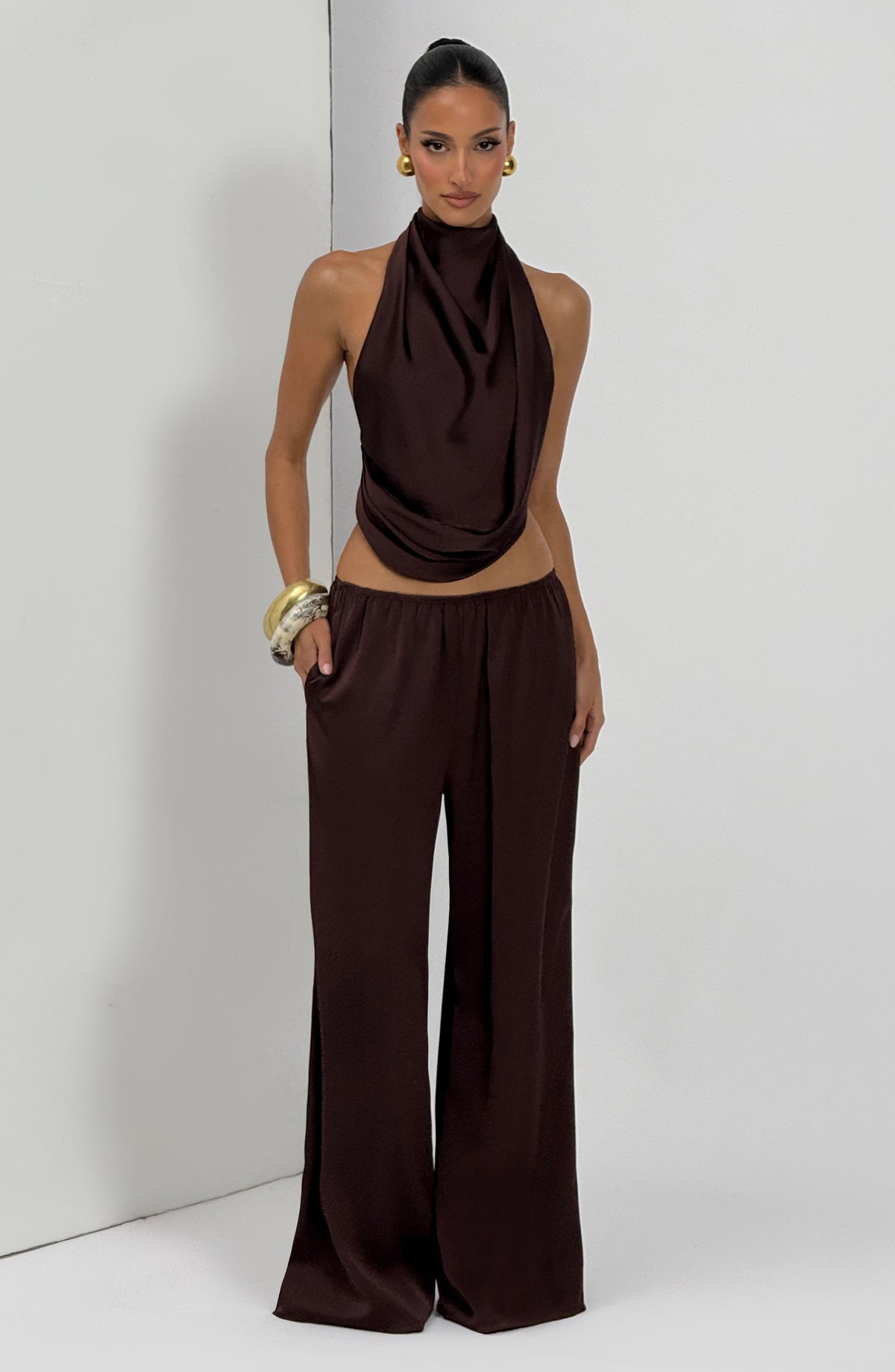 Hazelle Top in Plum Brown