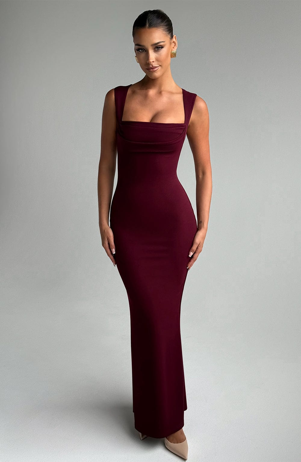 Helenya Maxi Dress in Cherry Lacquer