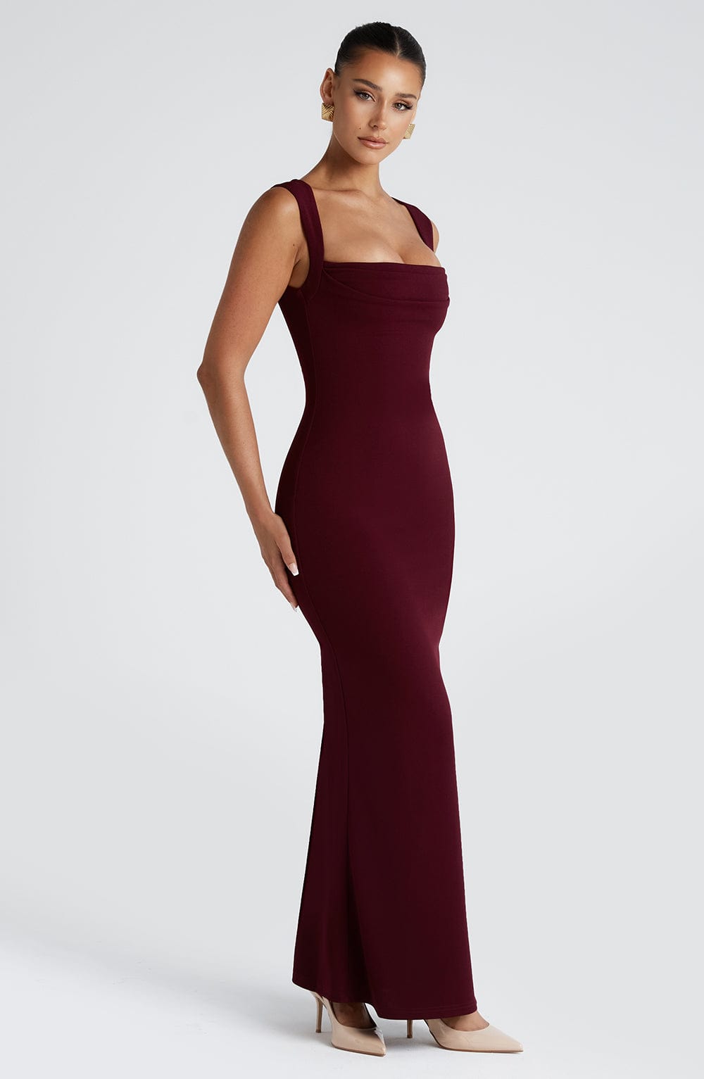 Helenya Maxi Dress in Cherry Lacquer