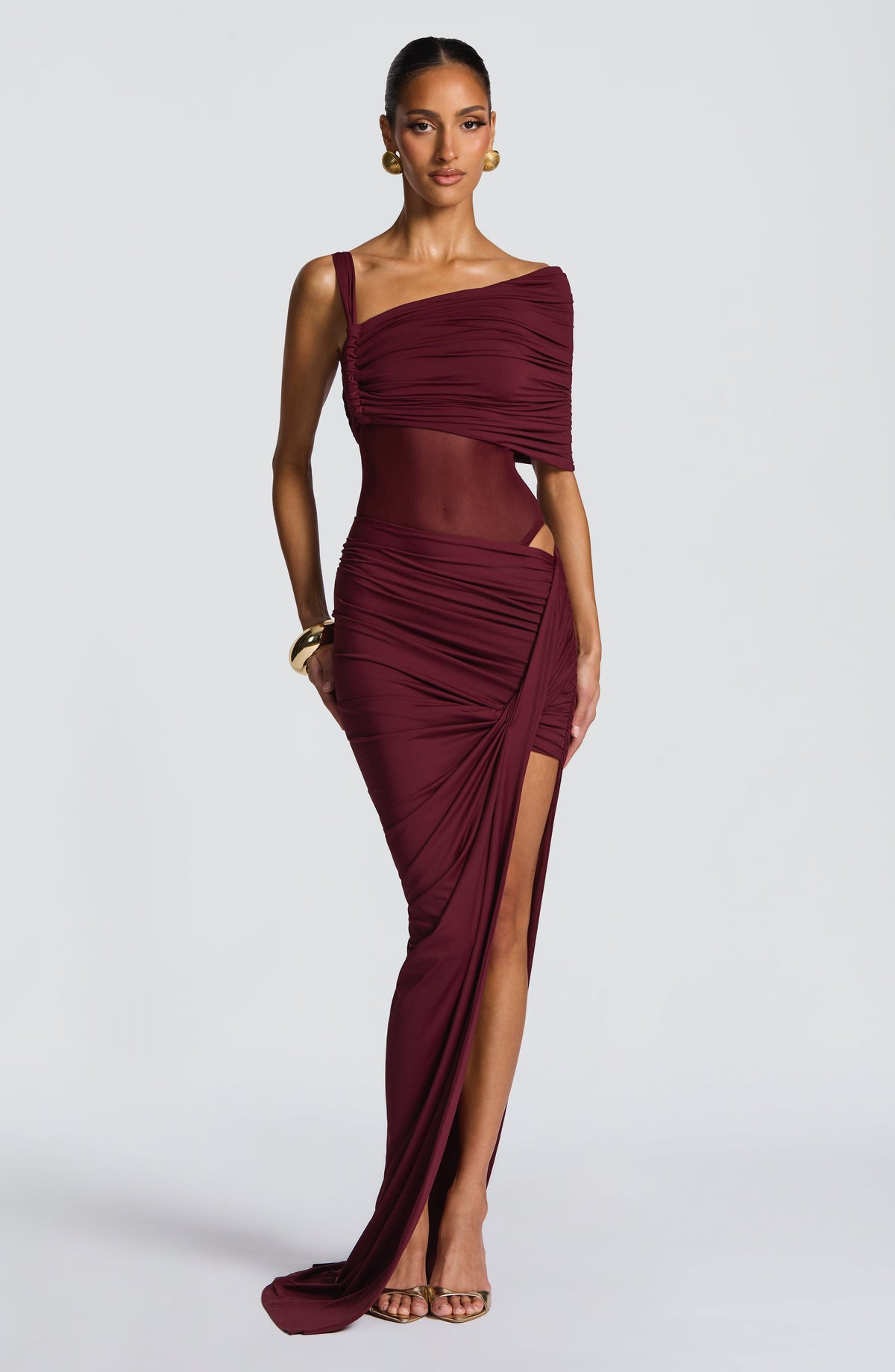 Henriella Maxi Skirt in Cherry Lacquer