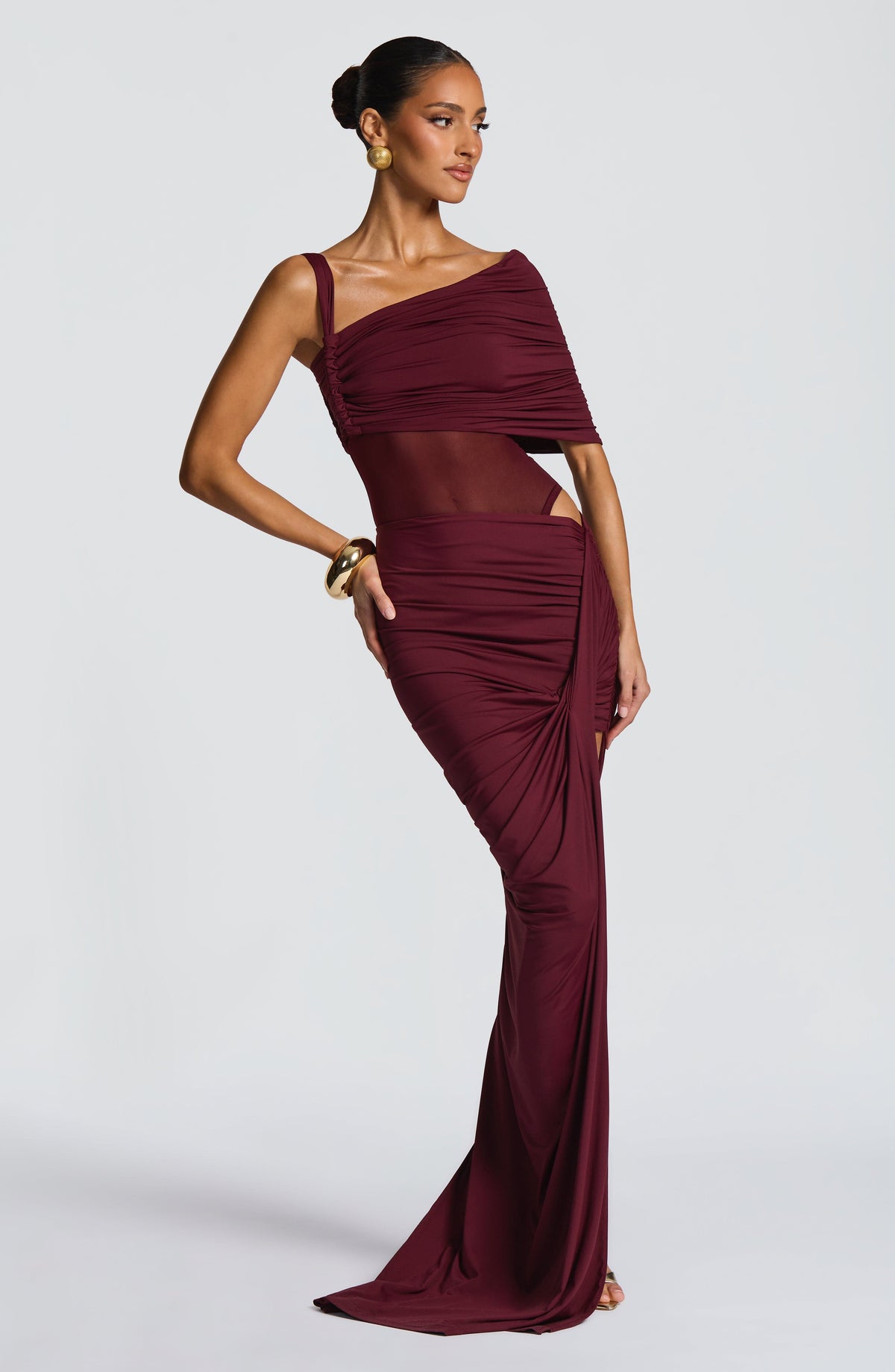 Henriella Maxi Skirt in Cherry Lacquer