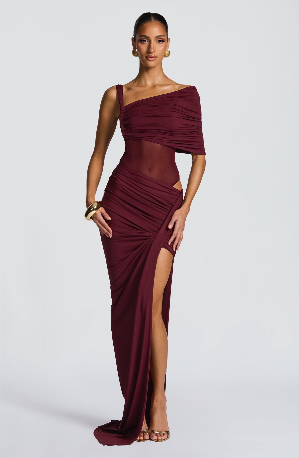 Henriella Maxi Skirt in Cherry Lacquer
