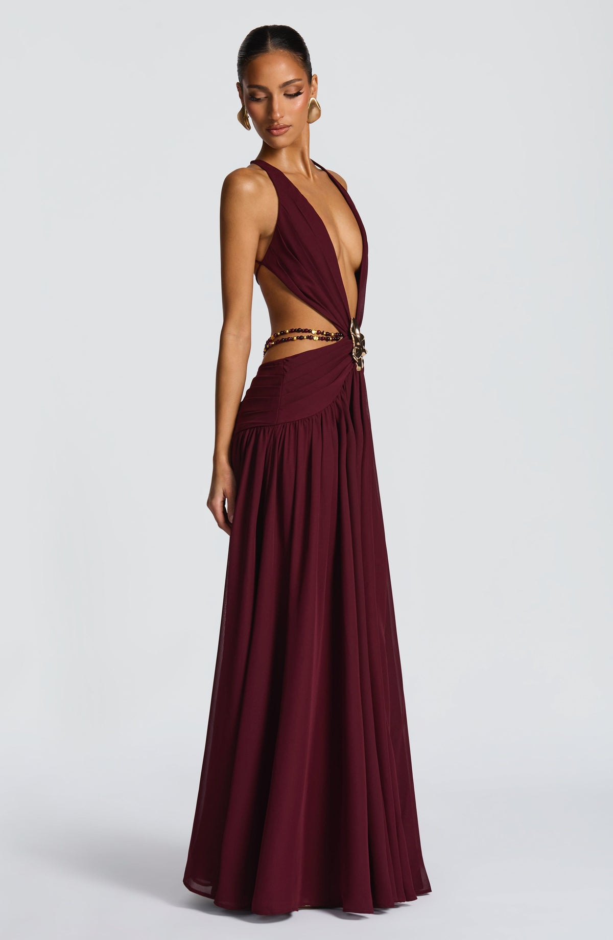 Indianne Maxi Dress in Cherry Lacquer