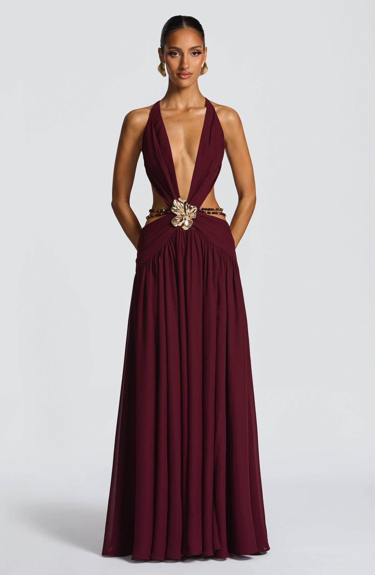 Indianne Maxi Dress in Cherry Lacquer