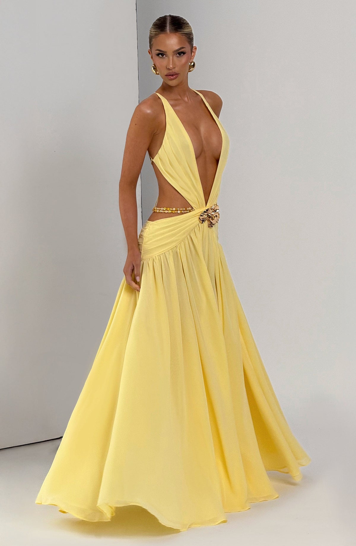 Indianne Maxi Dress in Lemon