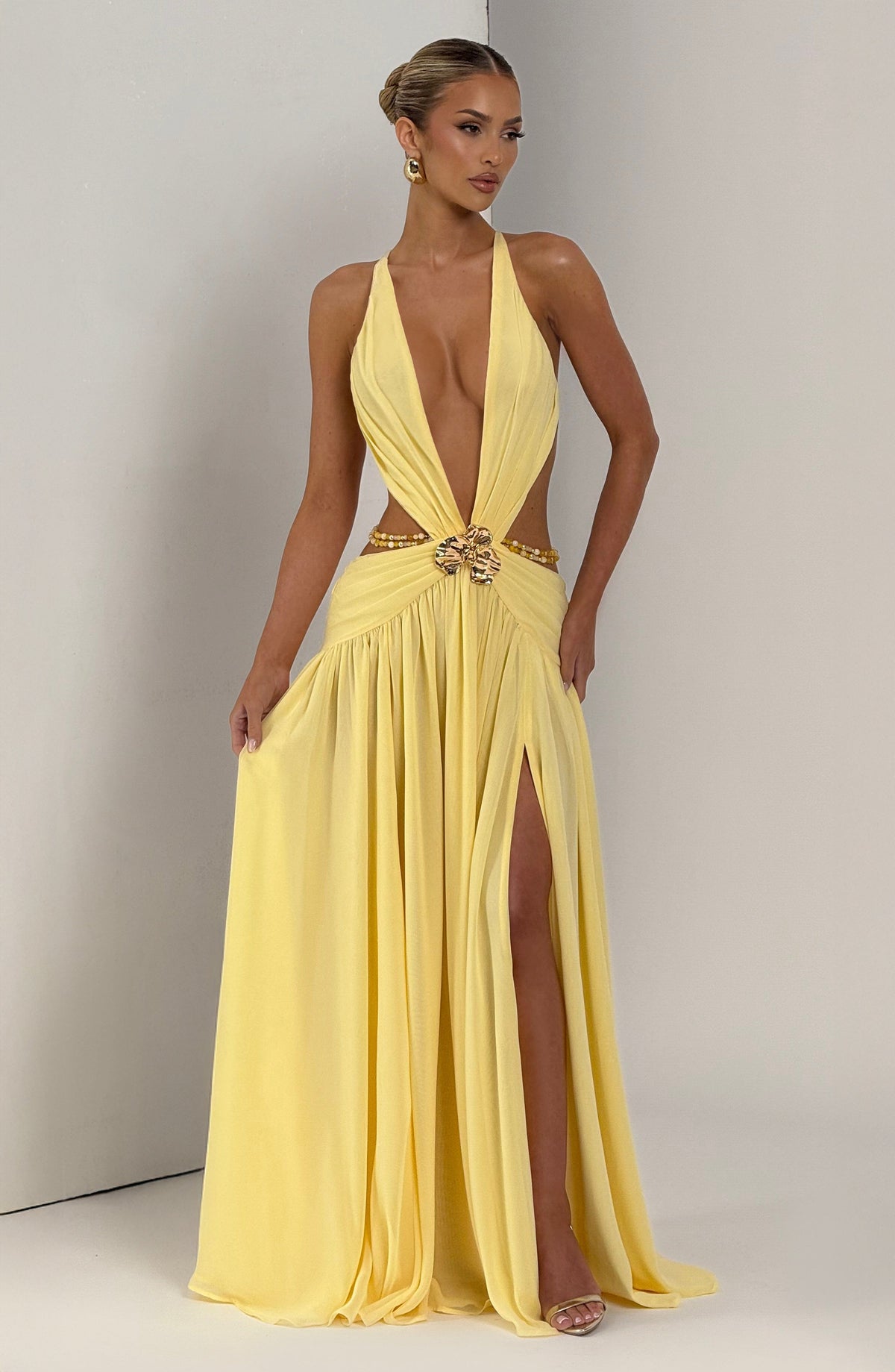 Indianne Maxi Dress in Lemon