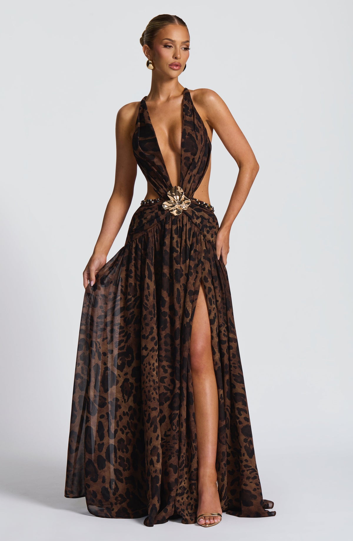 Indianne Maxi Dress in Leopard Print