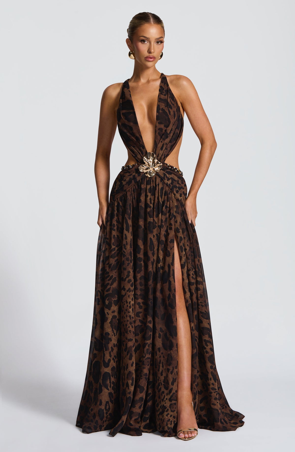 Indianne Maxi Dress in Leopard Print