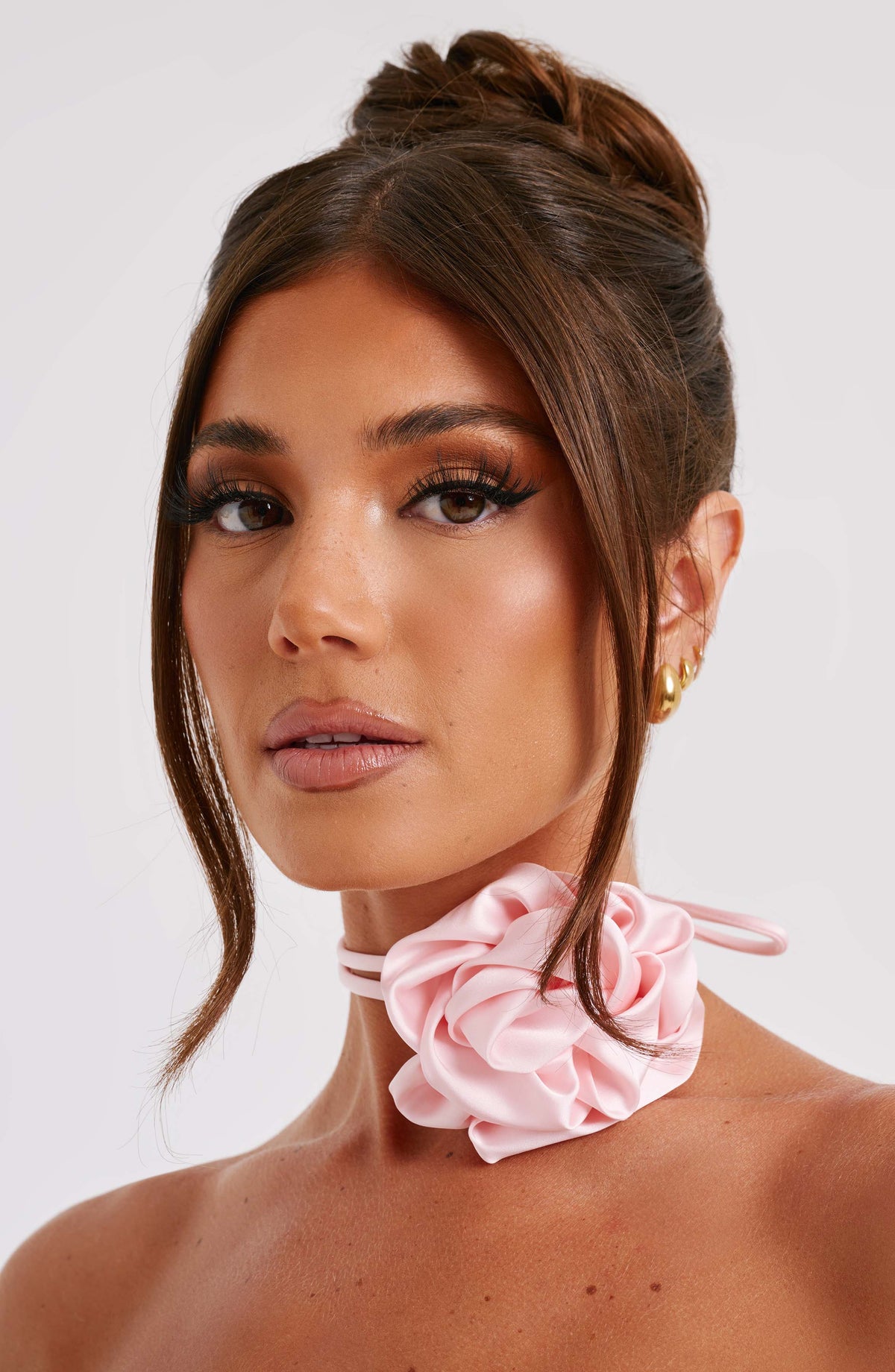 Indira Floral Neck Tie in Blush