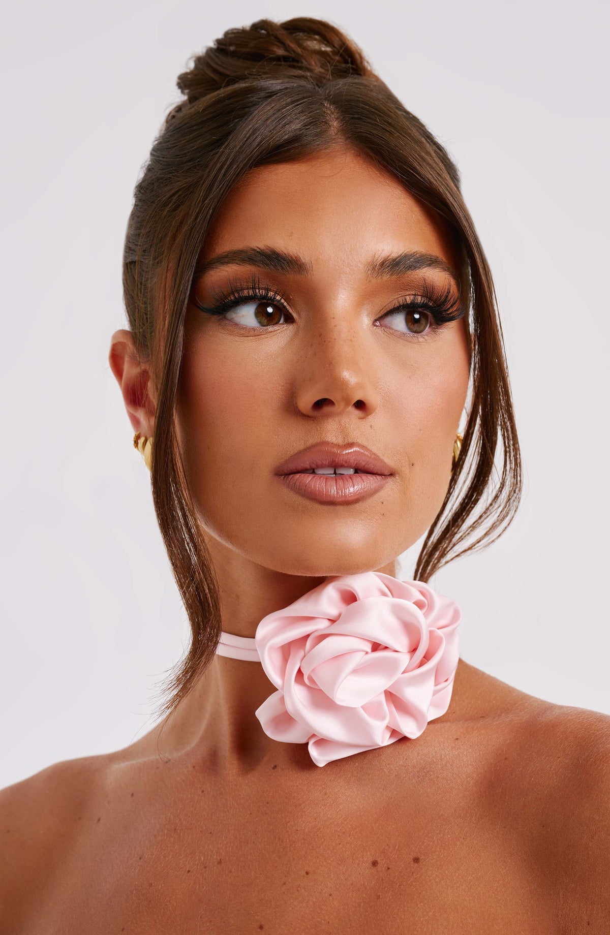 Indira Floral Neck Tie in Blush