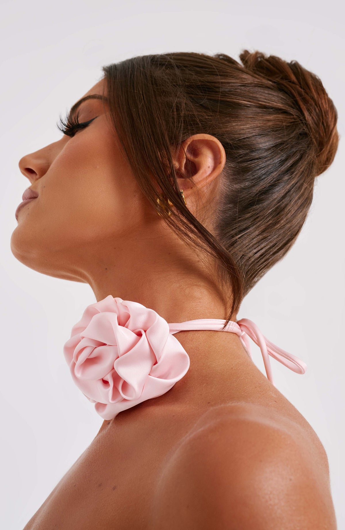 Indira Floral Neck Tie in Blush