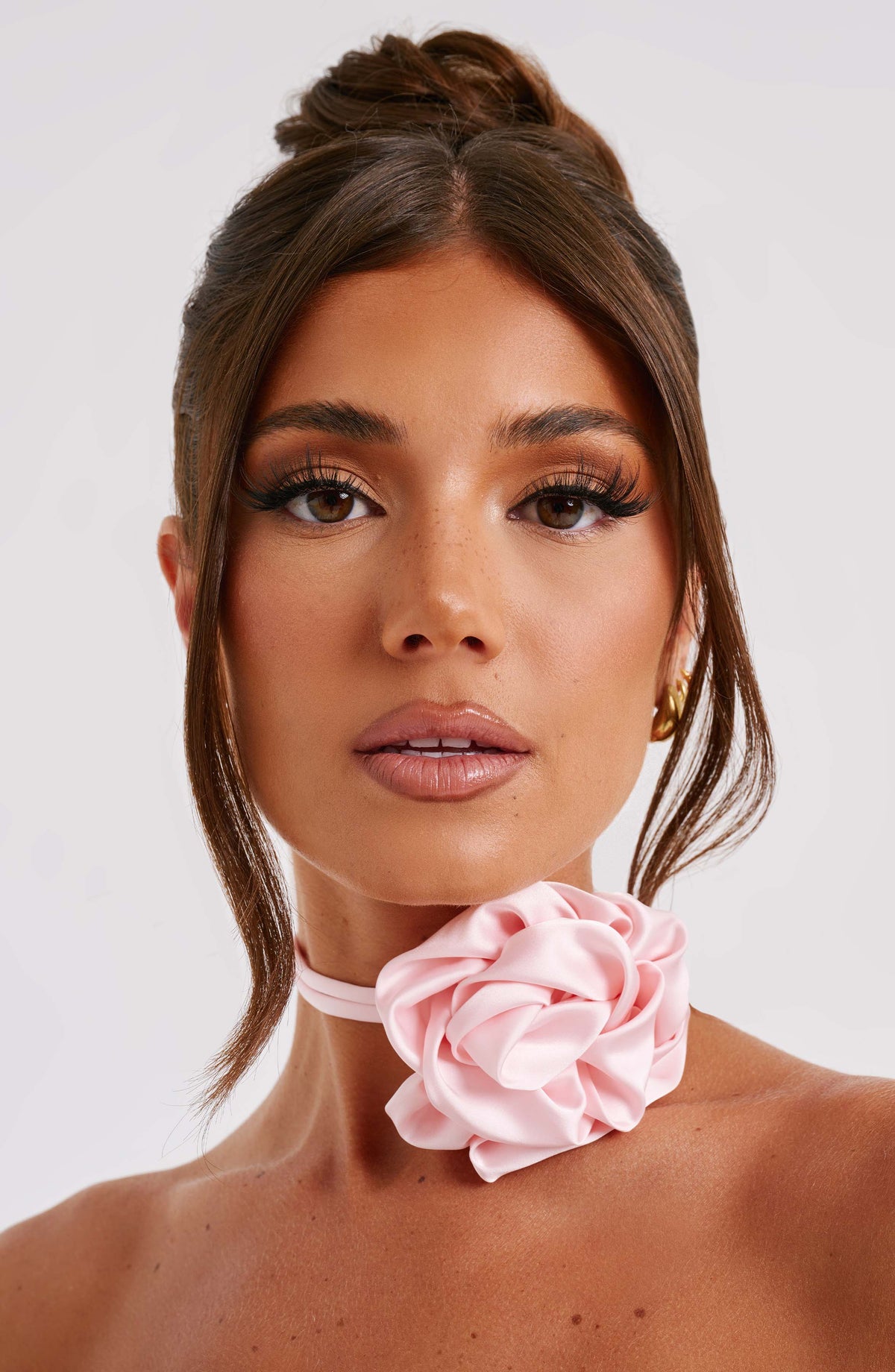 Indira Floral Neck Tie in Blush